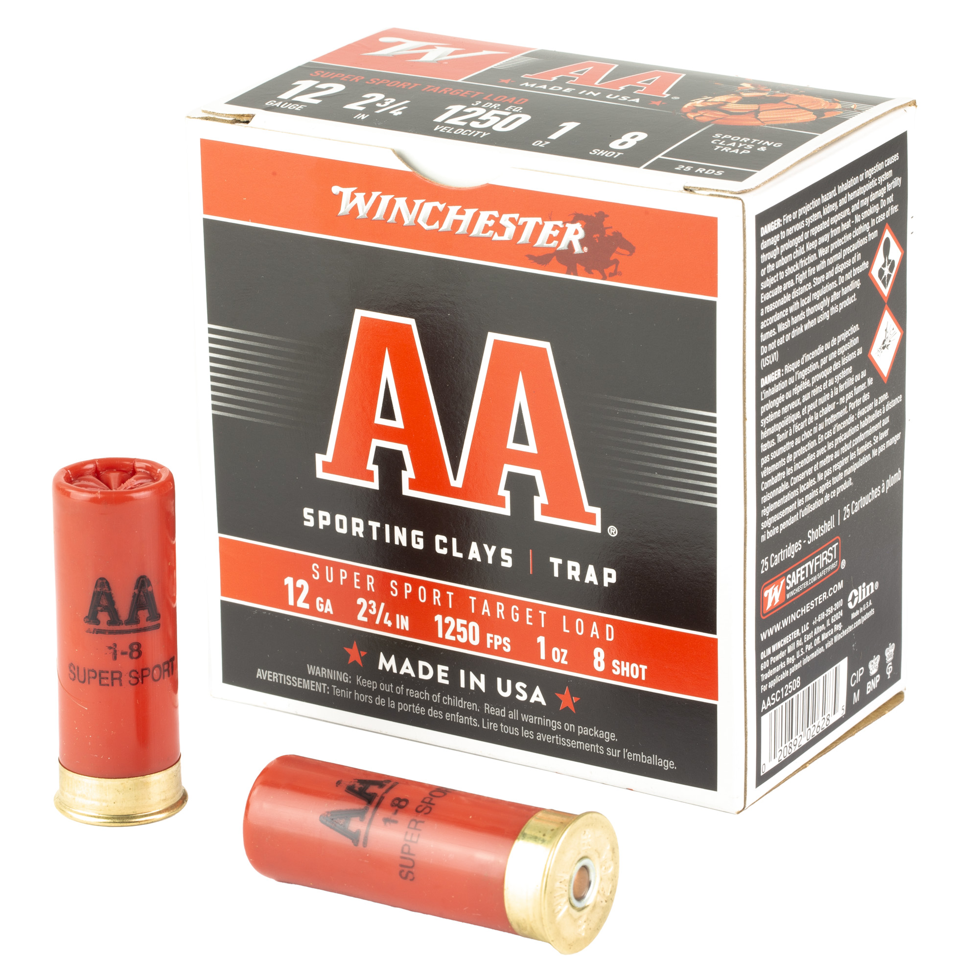 Winchester Aa Spr Spt 12 Gauge 2″-3/4″ #8 25/250 bulk ammo product image
