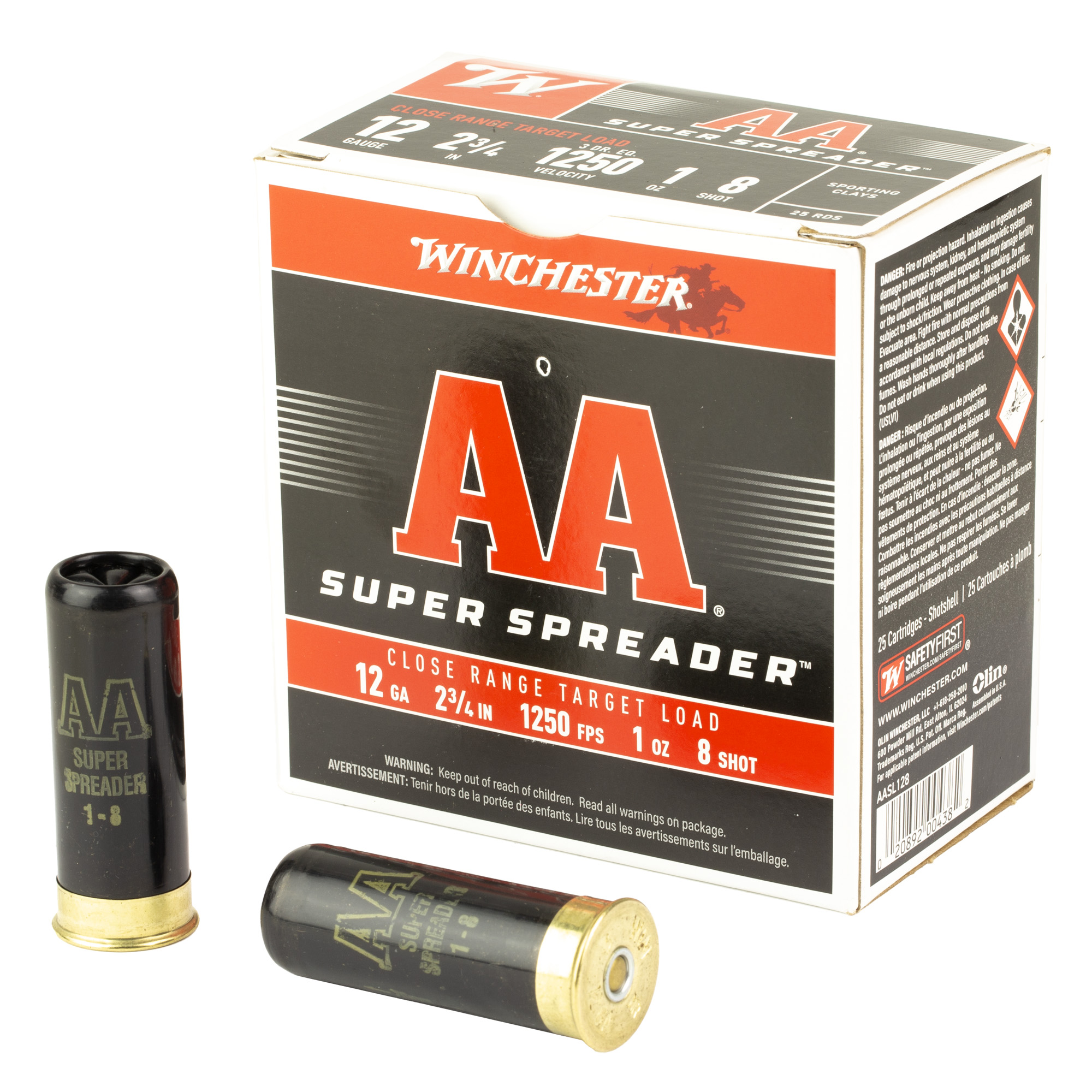 Winchester Aa Sprdr 12 Gauge 2.75″ #8 25/250 bulk ammo product image