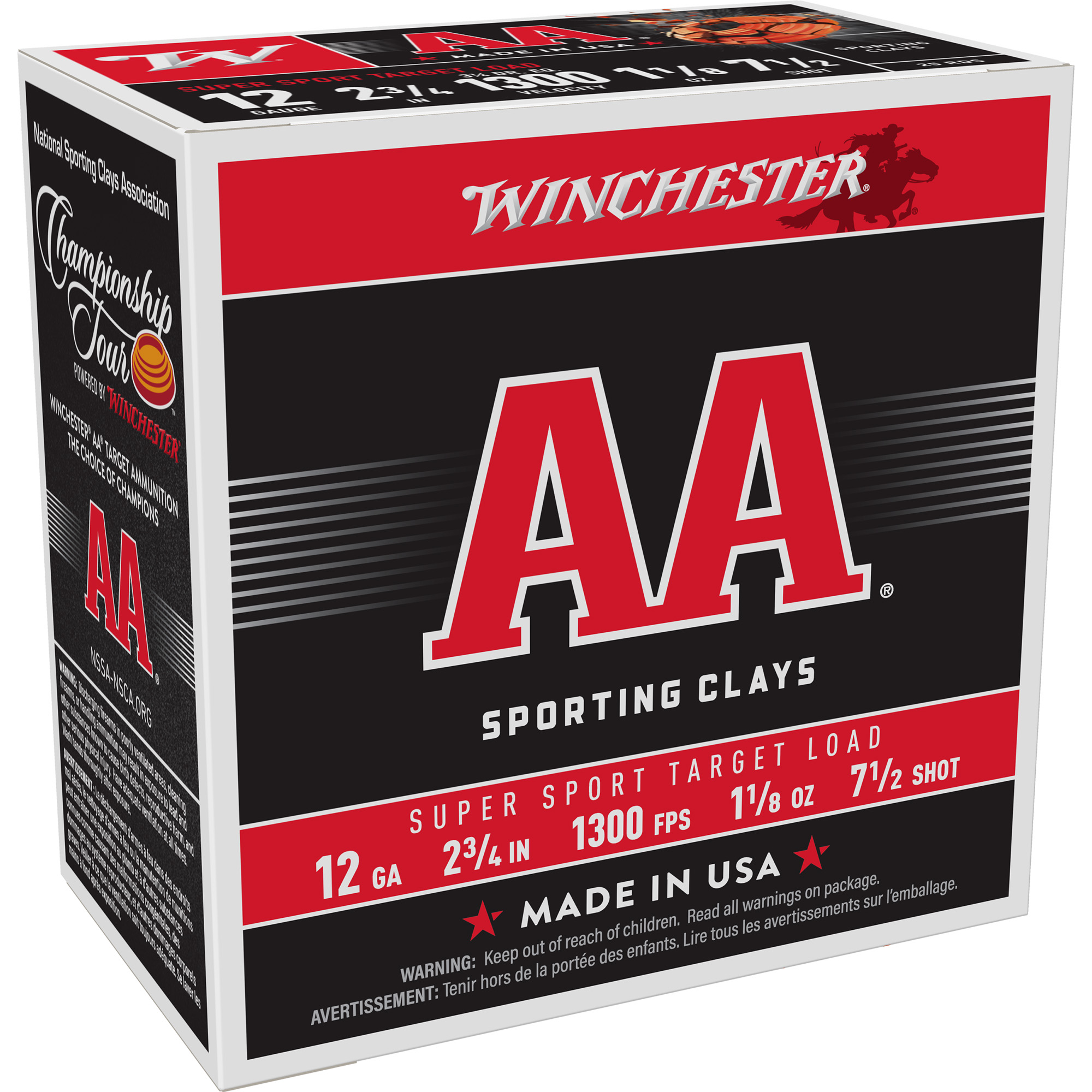 Winchester Aa Ss 12 Gauge 2.75″ #7.5 25/250 bulk ammo product image