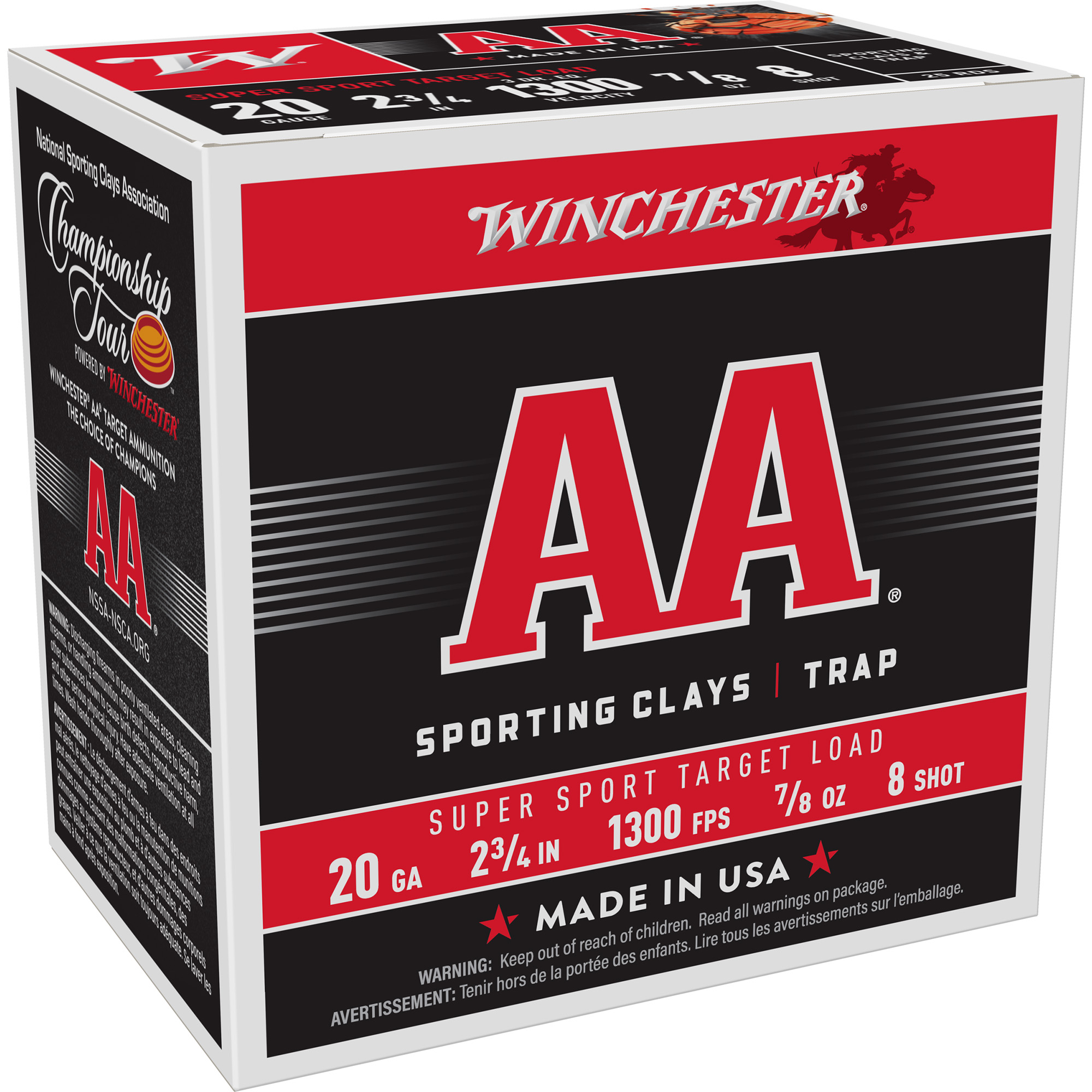 Winchester Aa Ss 20 Gauge 2.75″ #8 25/250 bulk ammo product image