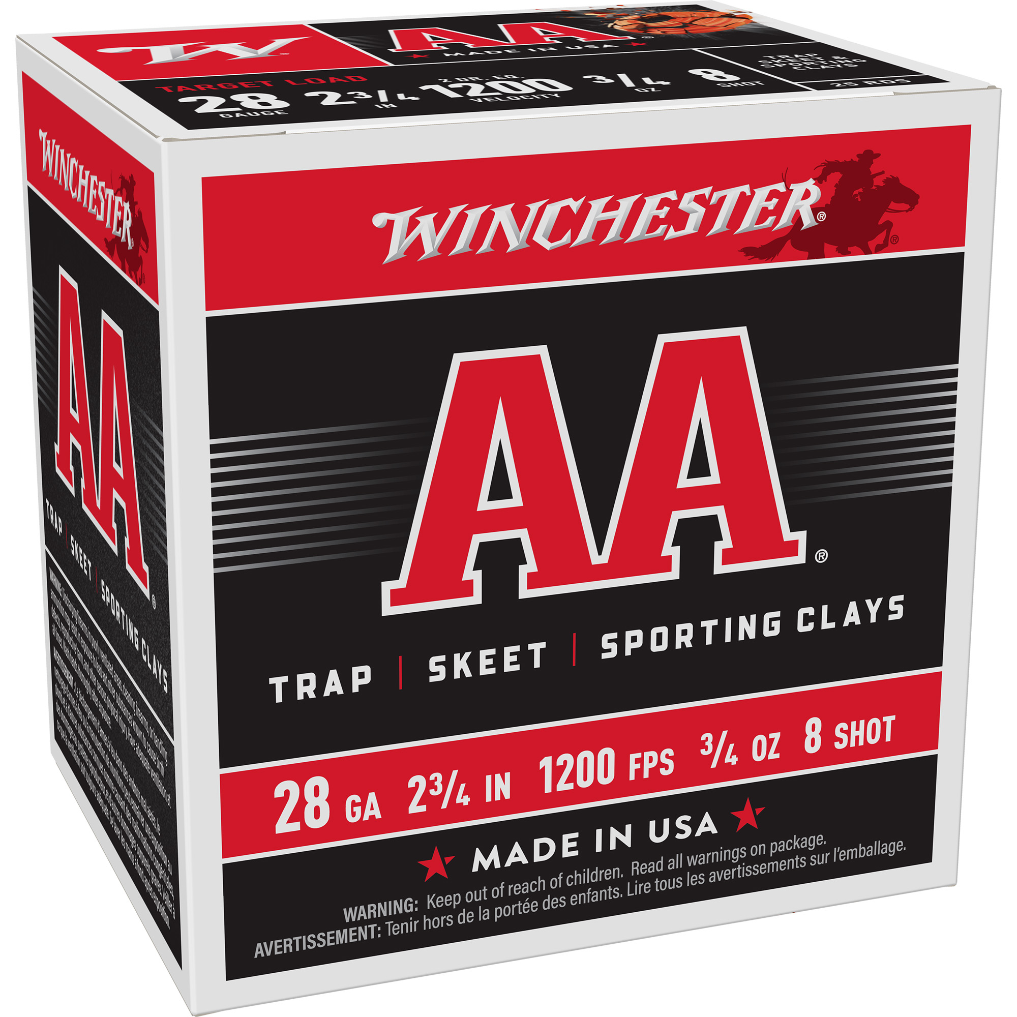 Winchester Aa Trgt 28 Gauge 2″-3/4″ #8 25/250 bulk ammo product image
