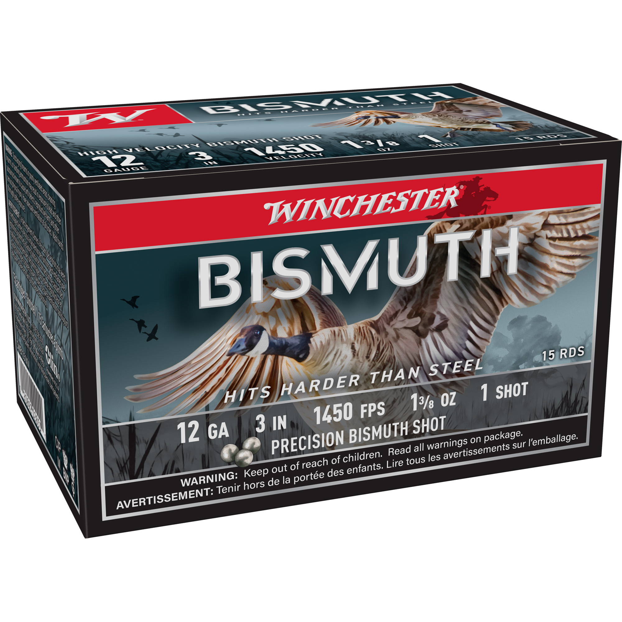 Winchester Bismuth 12 Gauge 3″ #1 15/150 bulk ammo product image
