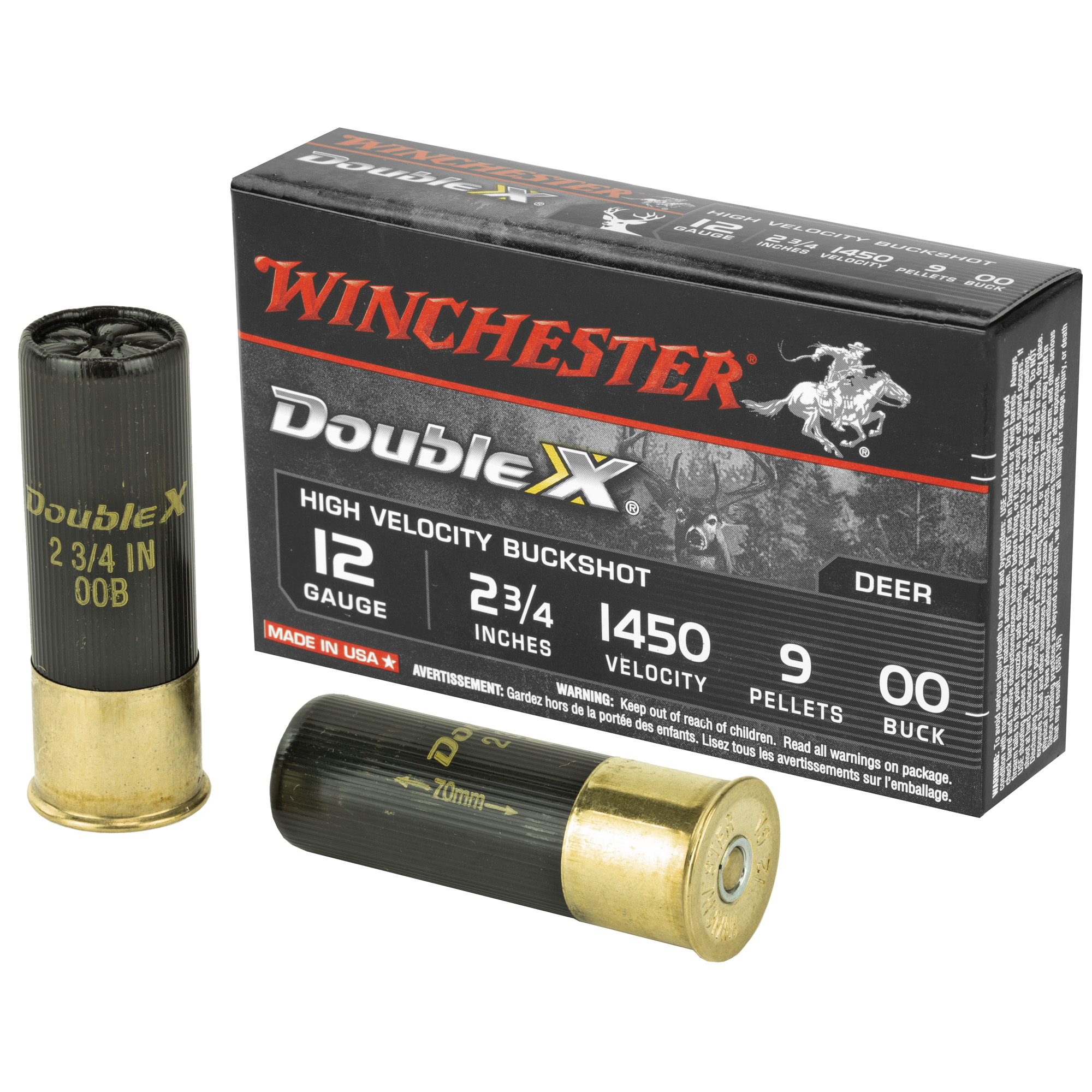 Winchester Dbl X HV 12 Gauge 2.75″ 00bk 9p 5/ bulk ammo product image
