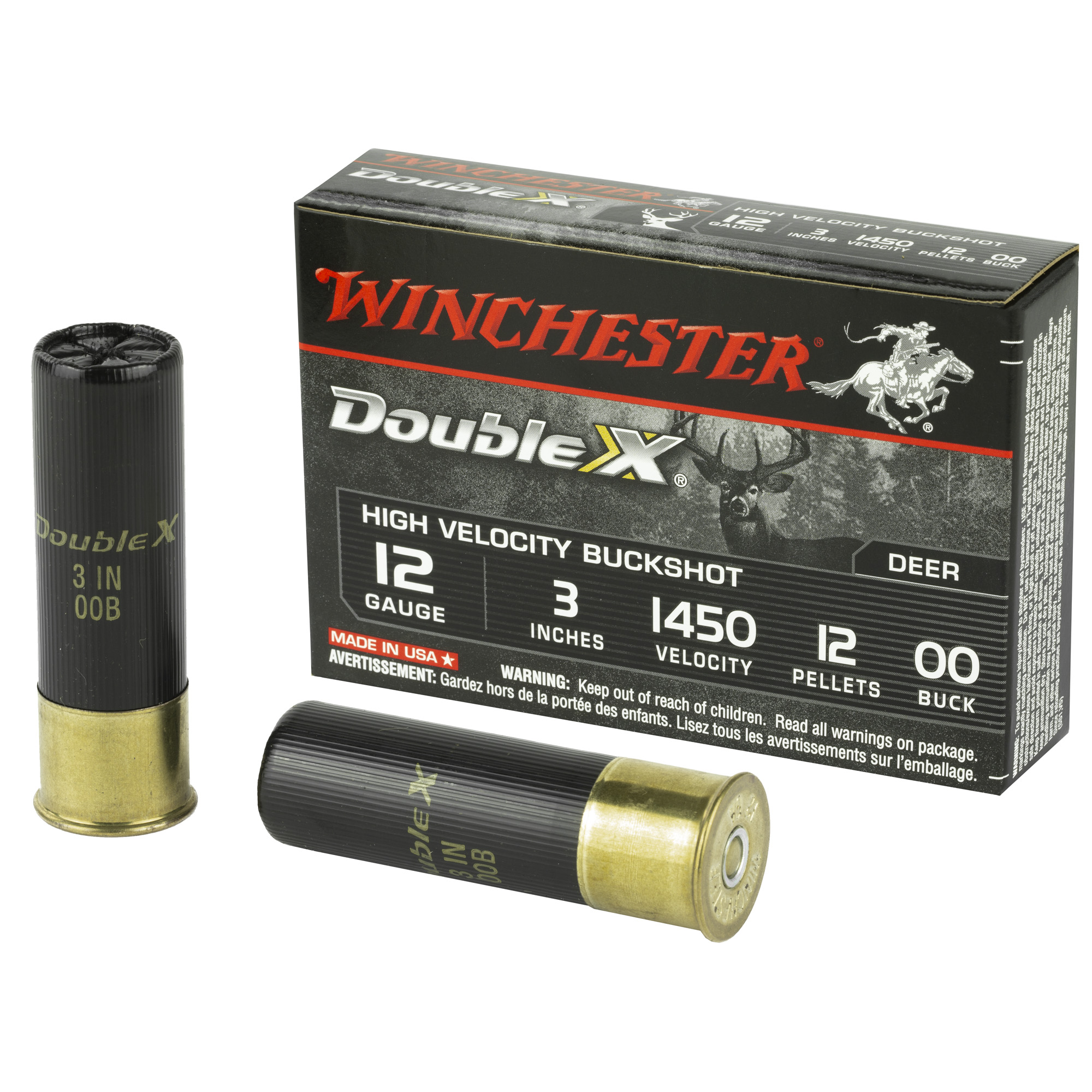 Winchester Dbl X HV 12 Gauge 3″ 00bk 12p 5/250 bulk ammo product image