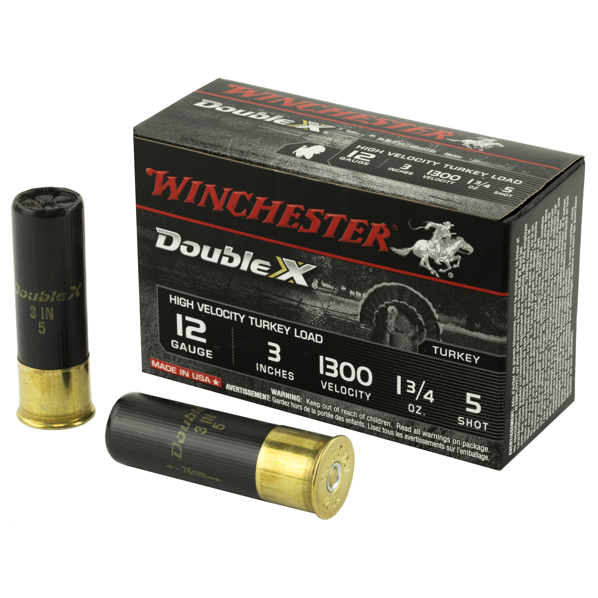 Winchester Dbl X HV Trky 12 Gauge 3″ #5 10/100 bulk ammo product image