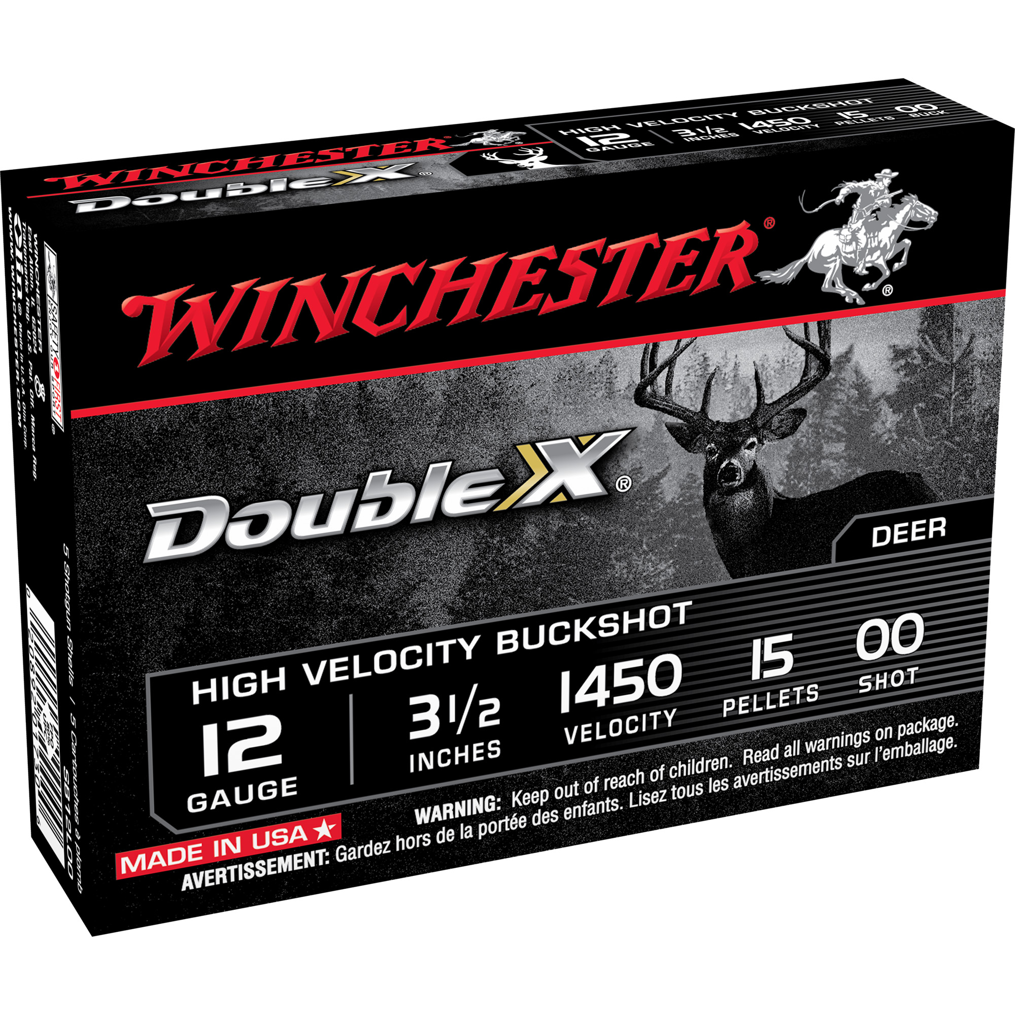 Winchester Dblx 12 Gauge 3.5″ 00bk 15plt 5/250 bulk ammo product image