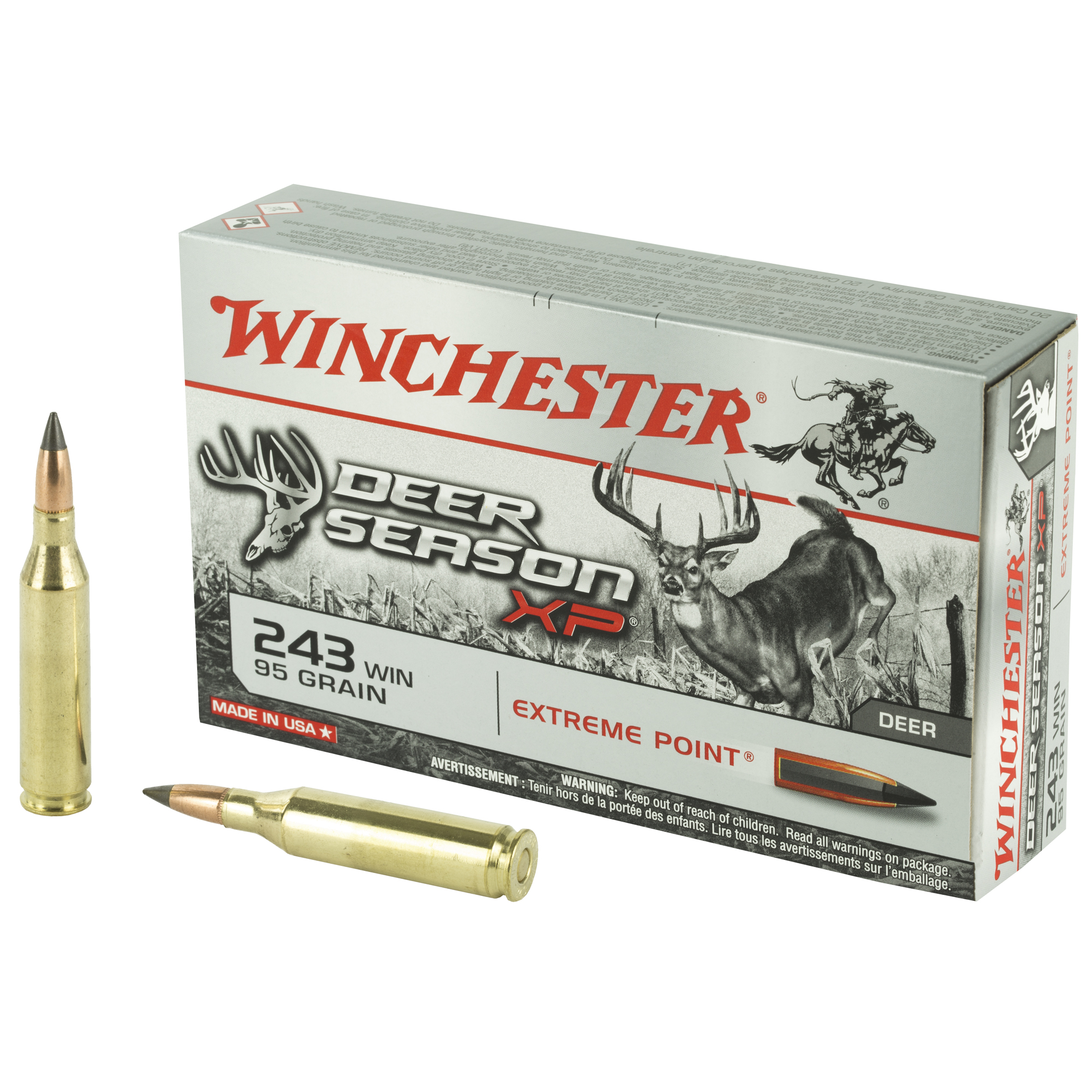 Winchester Deer Season 243win 95 Grain 20/200 bulk ammo product image