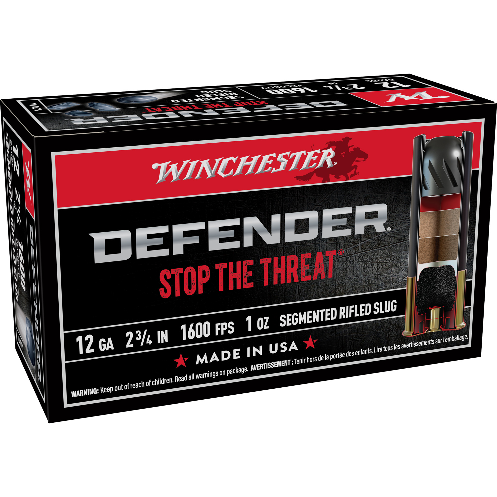 Winchester Defender 12 Gauge 2.75″ 1 oz 10/100 bulk ammo product image