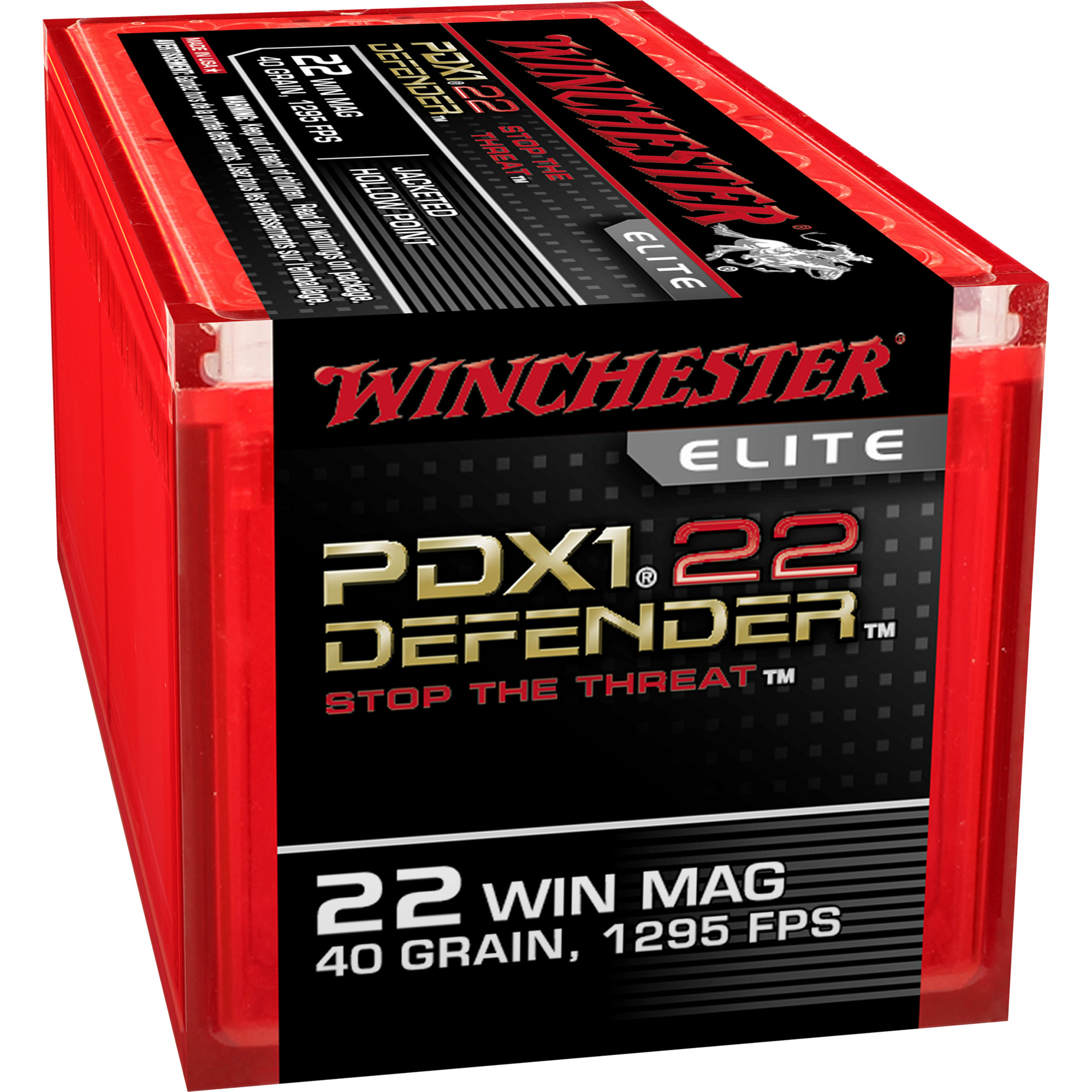 Winchester Defender 22 WMR 40 Grain JHP 50/1000 bulk ammo product image