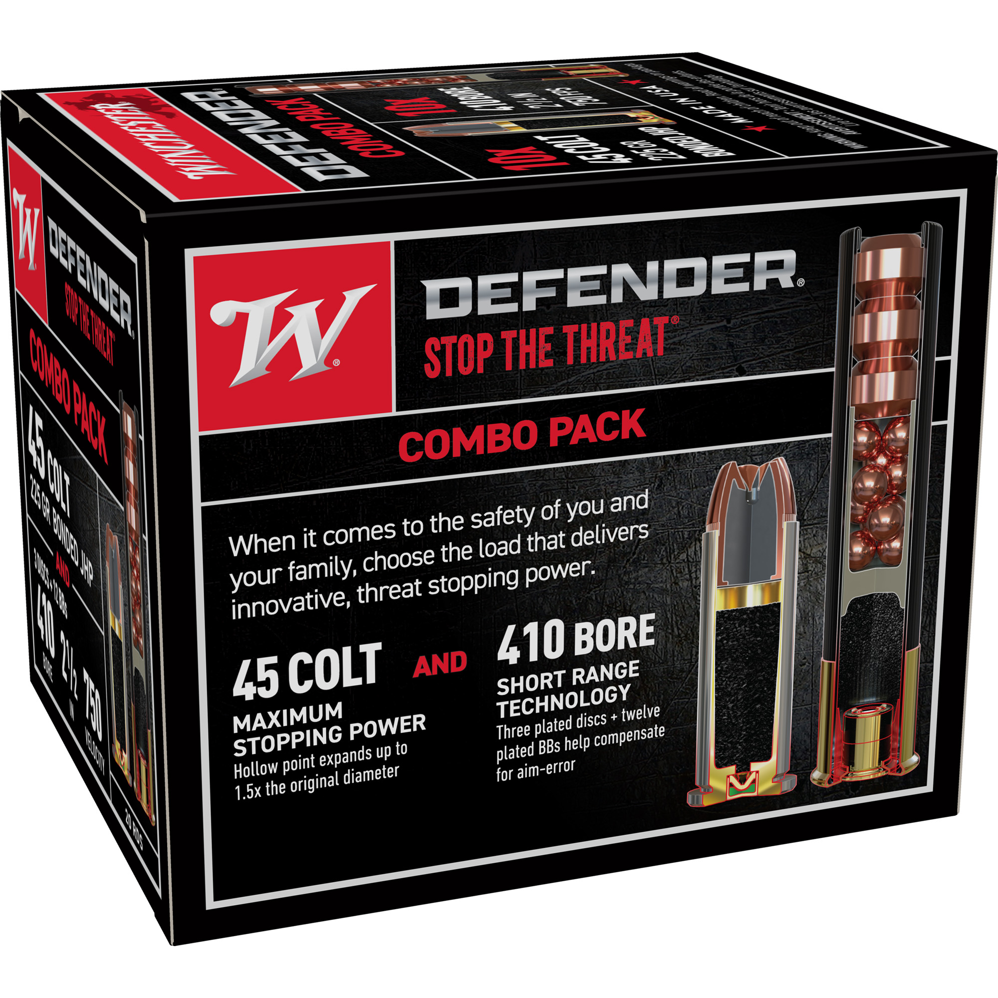 Winchester Defender 410 2.5″/45c Pk 20 bulk ammo product image