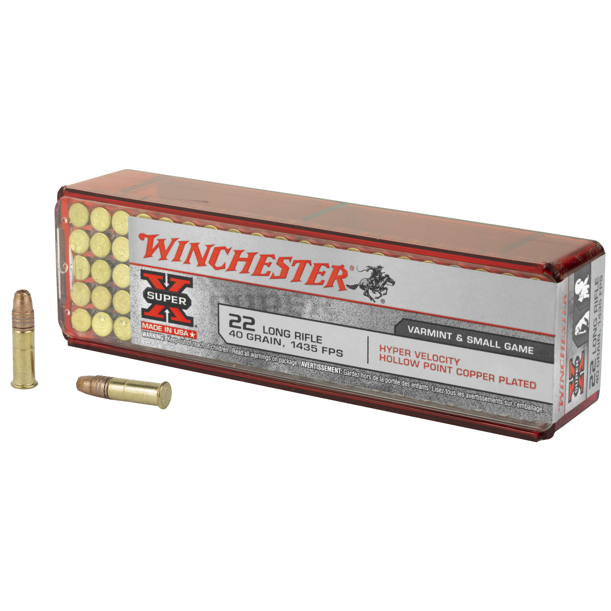 Winchester HV 22 LR 40 Grain HP 100/2000 bulk ammo product image