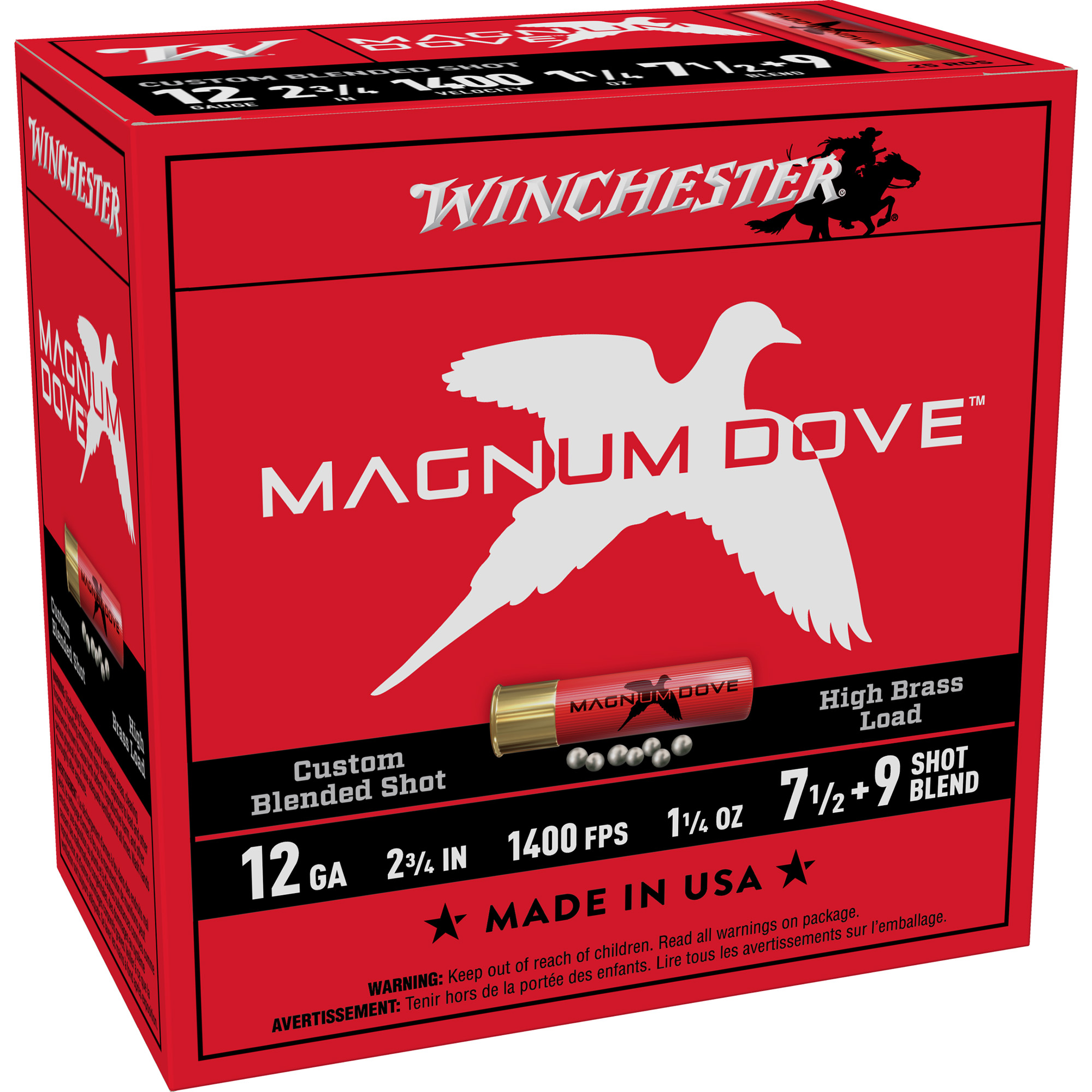 Winchester Mgnm Dove 12 Gauge 2.75″ #7.5 25/250 bulk ammo product image