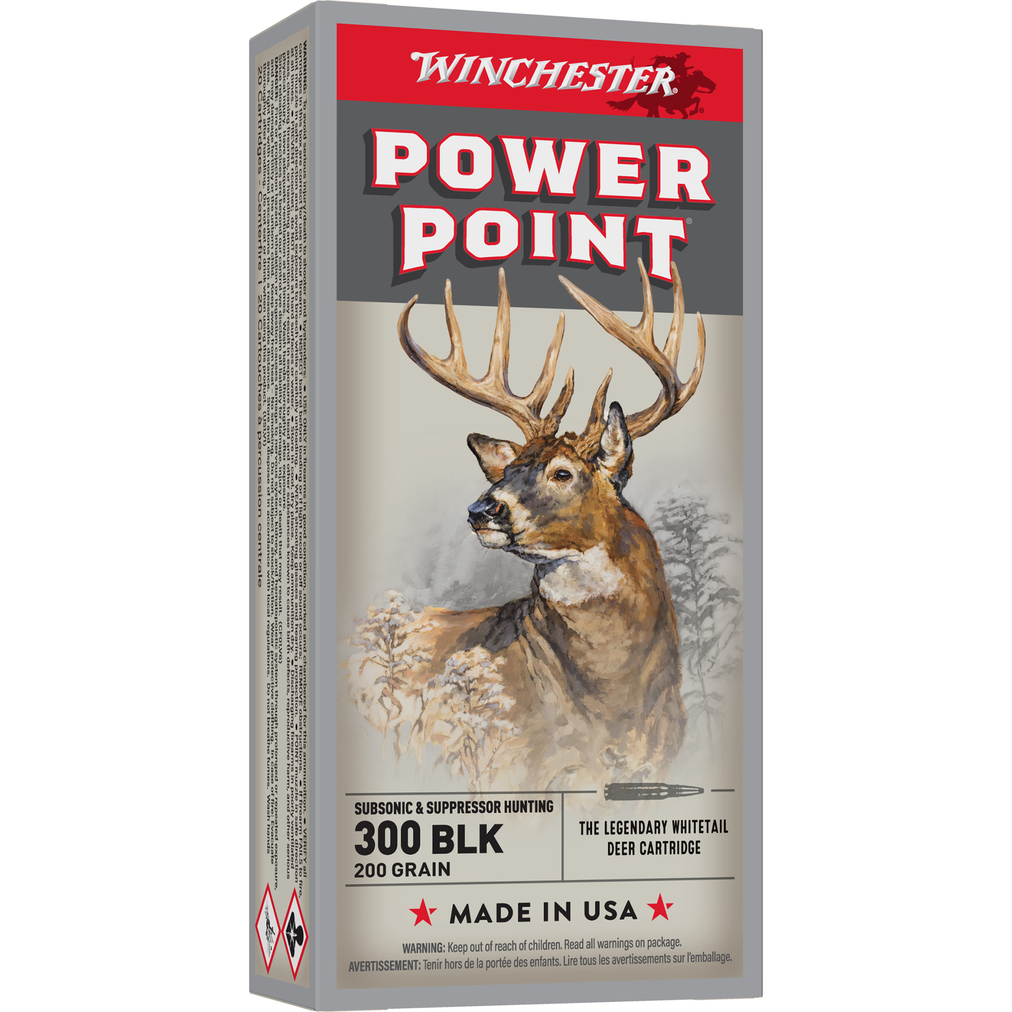 Winchester Pwr Pnt 300 BLK 200 Grain Ss 20/200 bulk ammo product image