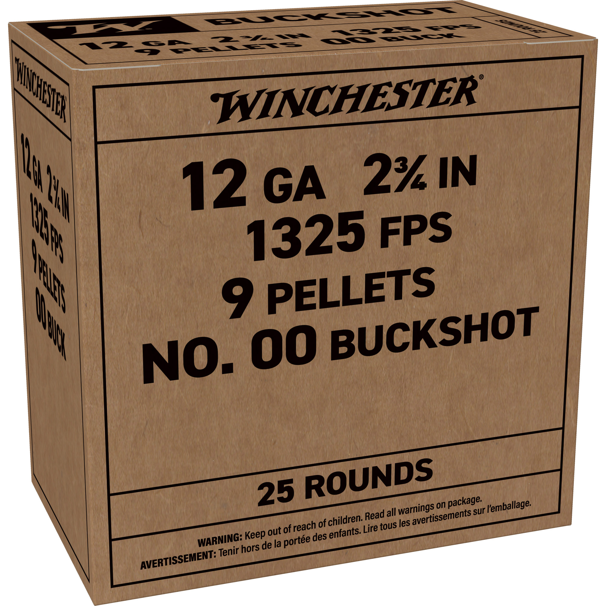 Winchester Servc Grd 12 Gauge 2.75″ 00bk 25/250 bulk ammo product image