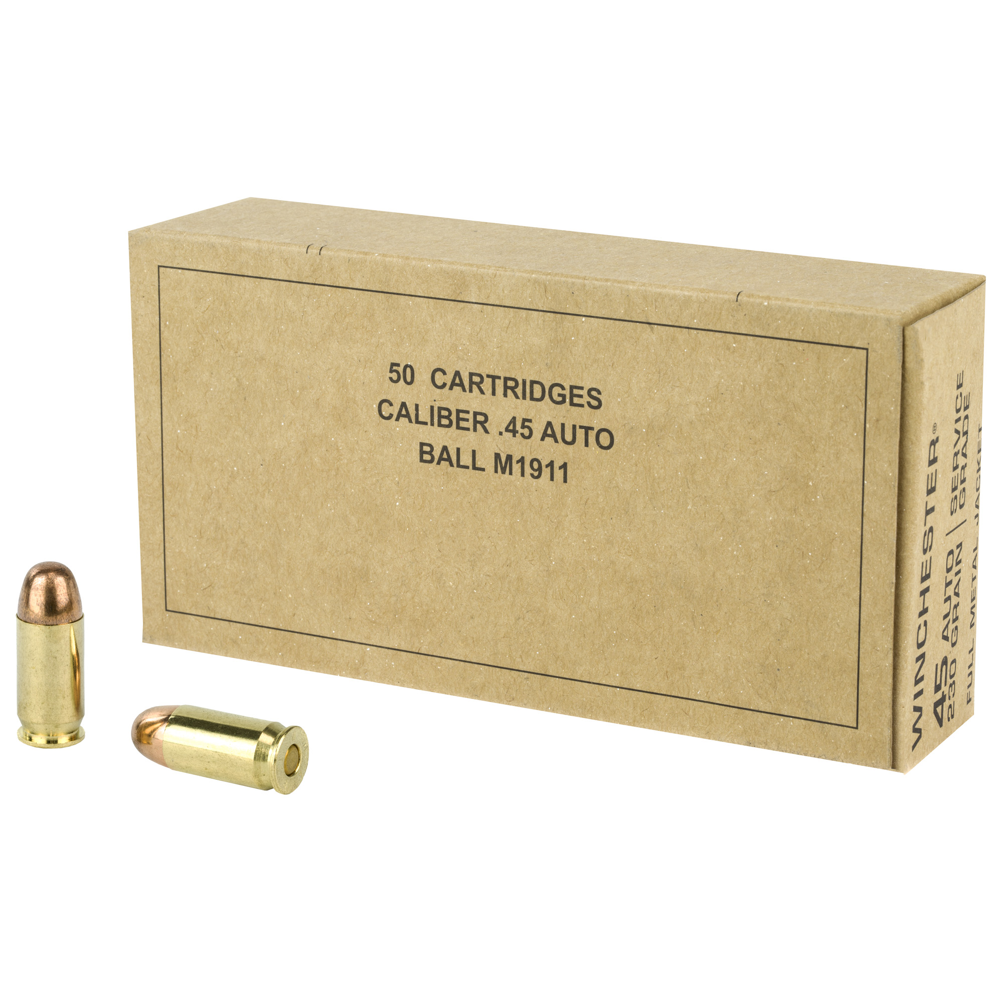 Winchester Service Grade 45 ACP 230 Grain 50/500 bulk ammo product image