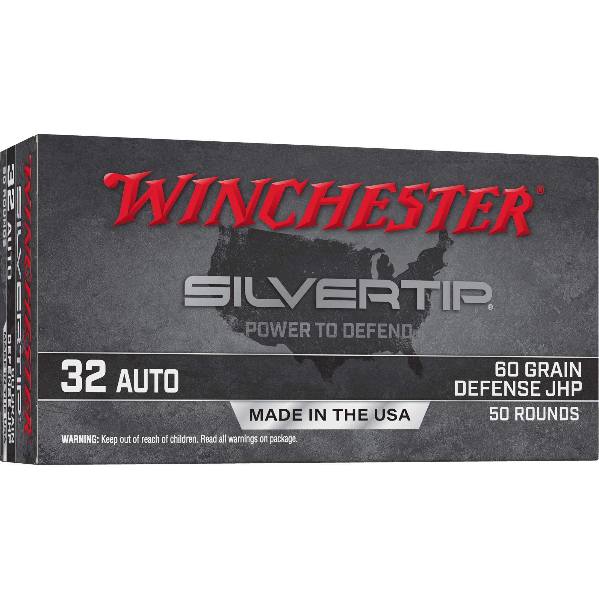 Winchester Silvertip 32auto 60 Grain JHP 50/500 bulk ammo product image