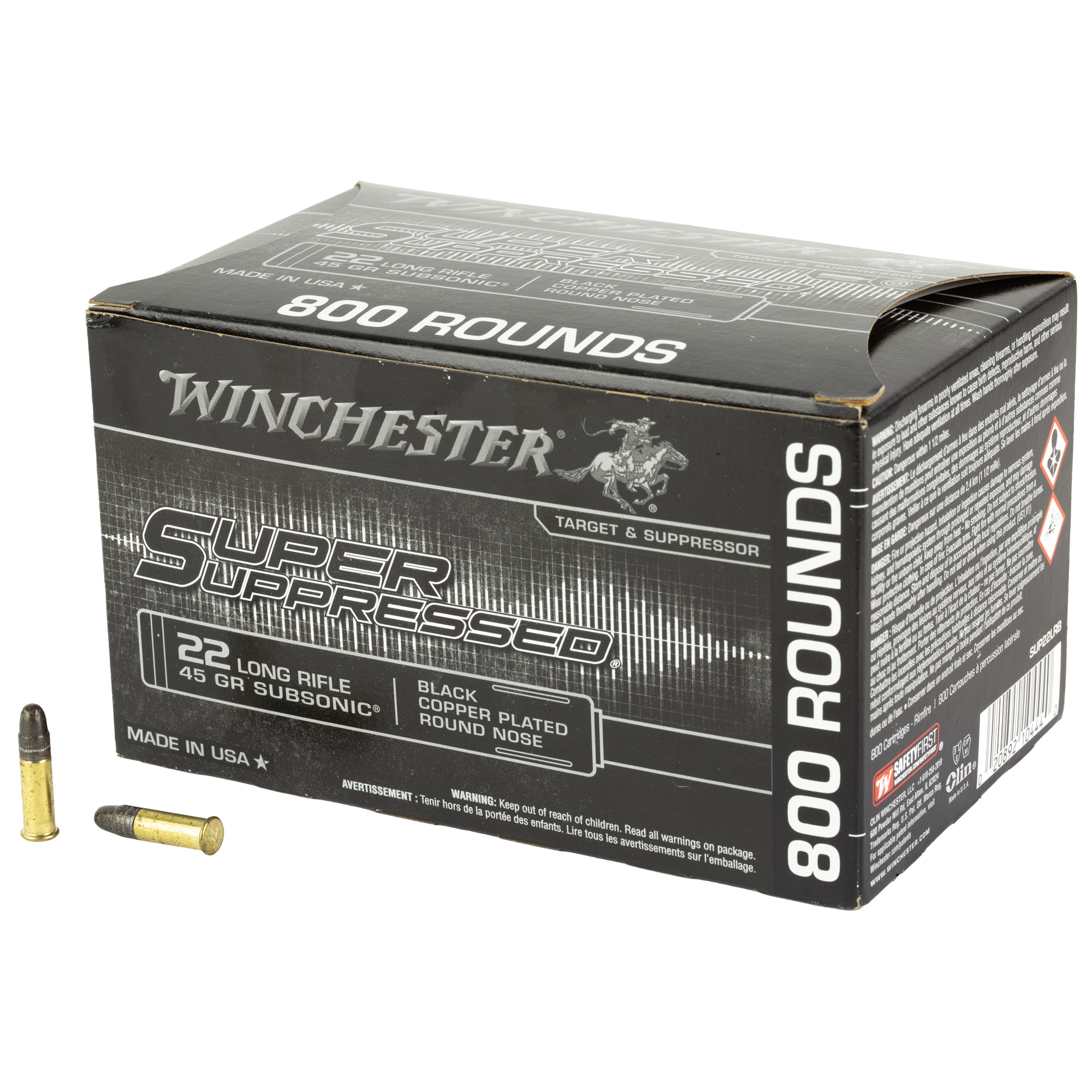 Winchester Spr Sup 22 LR 45 Grain Cprn 800/1600 bulk ammo product image