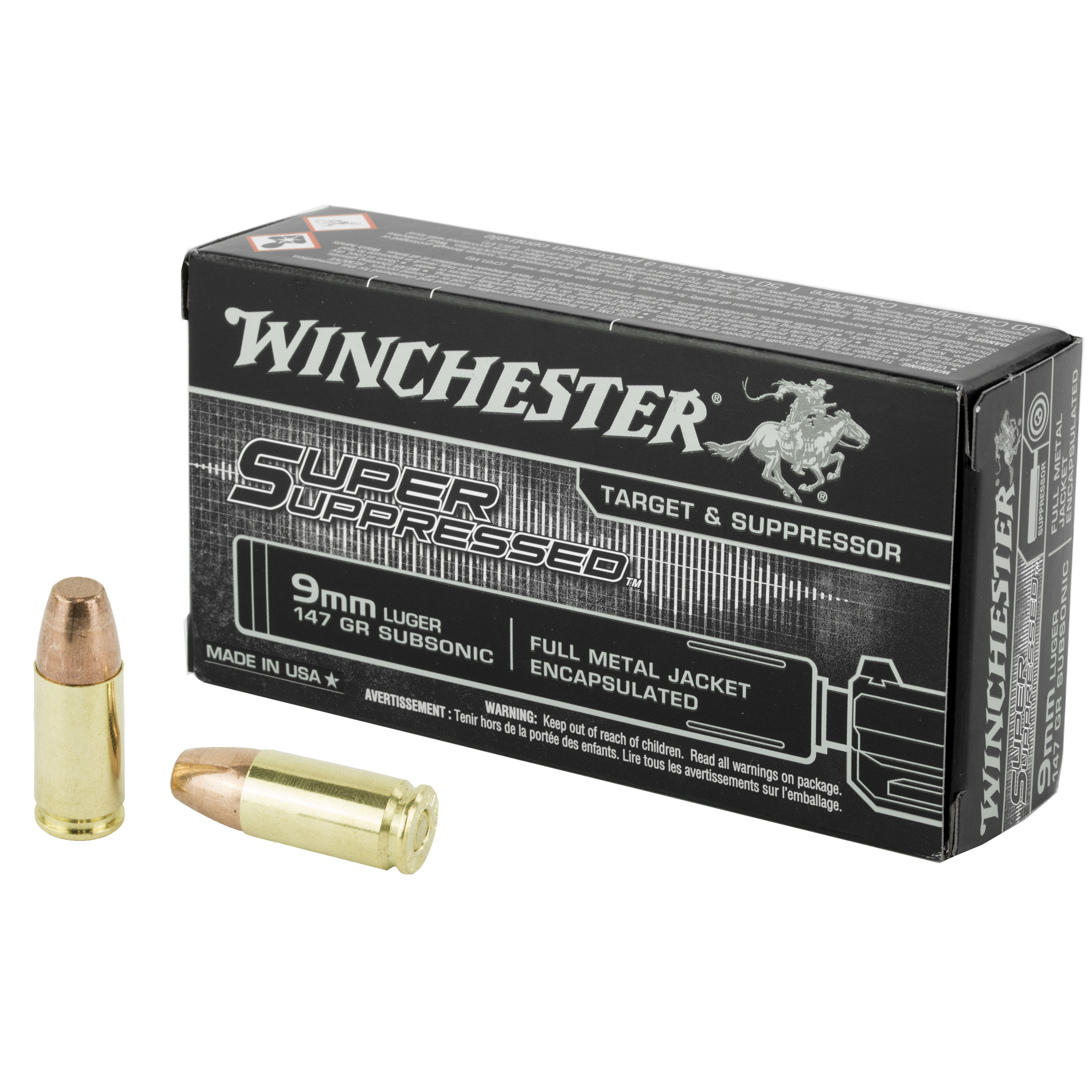 Winchester Spr Sup 9mm 147 Grain Fmje 50/500 bulk ammo product image
