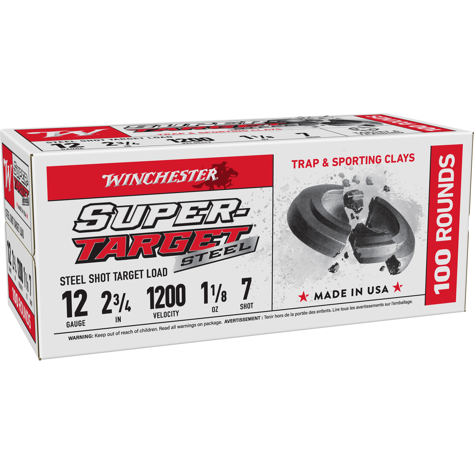 Winchester Spr Tgt Stl 12 Gauge 2.75″ #7 100/200 bulk ammo product image