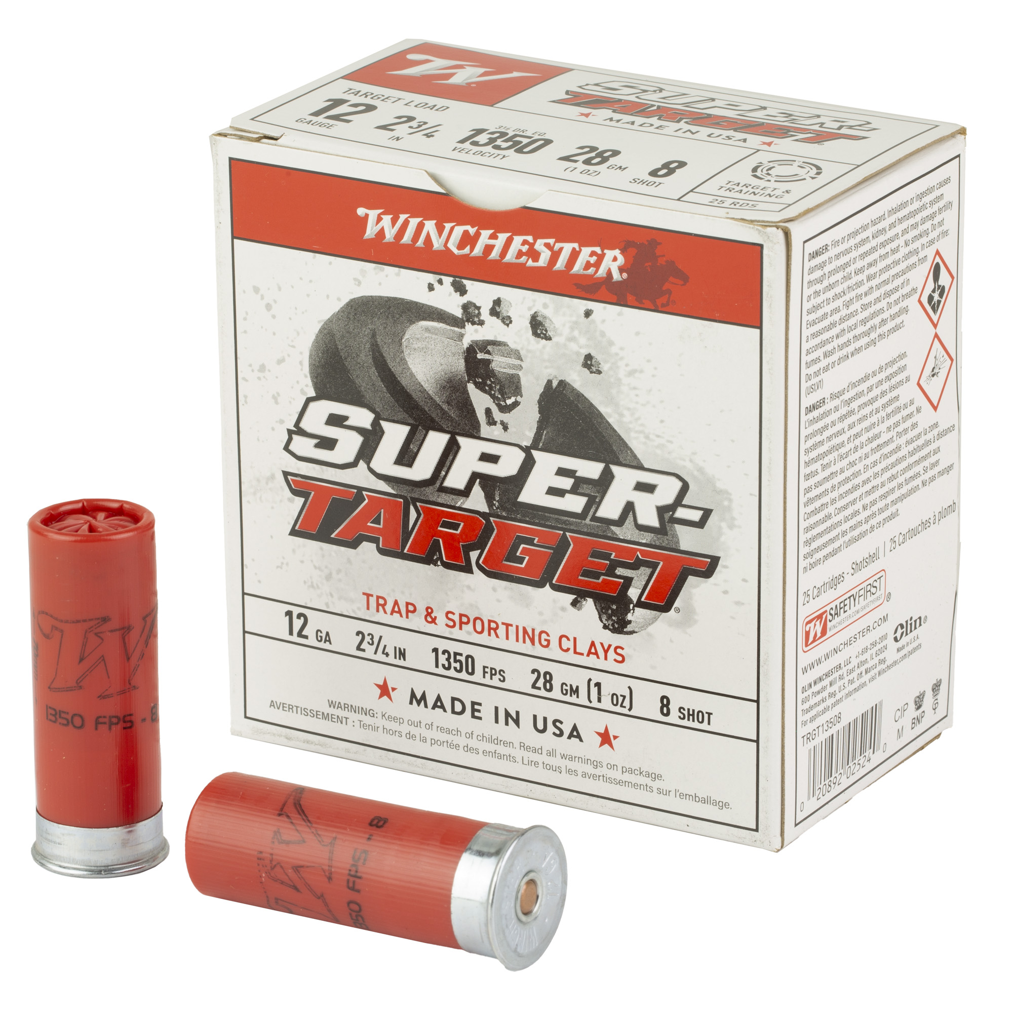 Winchester Spr-Trgt 12 Gauge 2″-3/4″ #8 Shot 25/250 bulk ammo product image