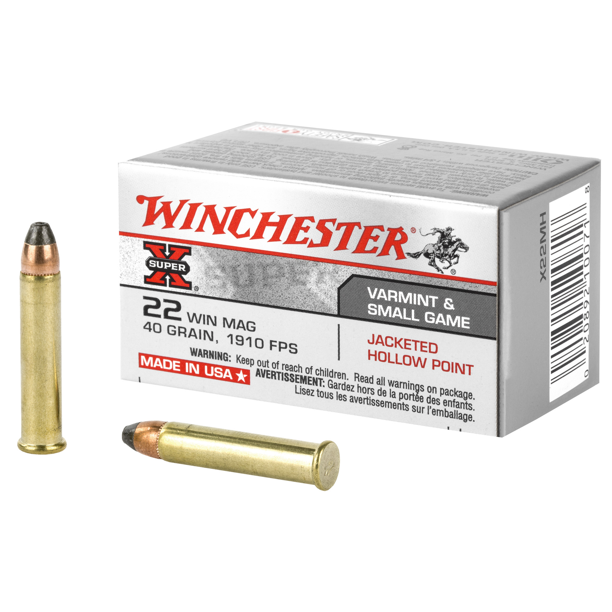 Winchester Sprx 22 WMR 40 Grain JHP 50/2000 bulk ammo product image