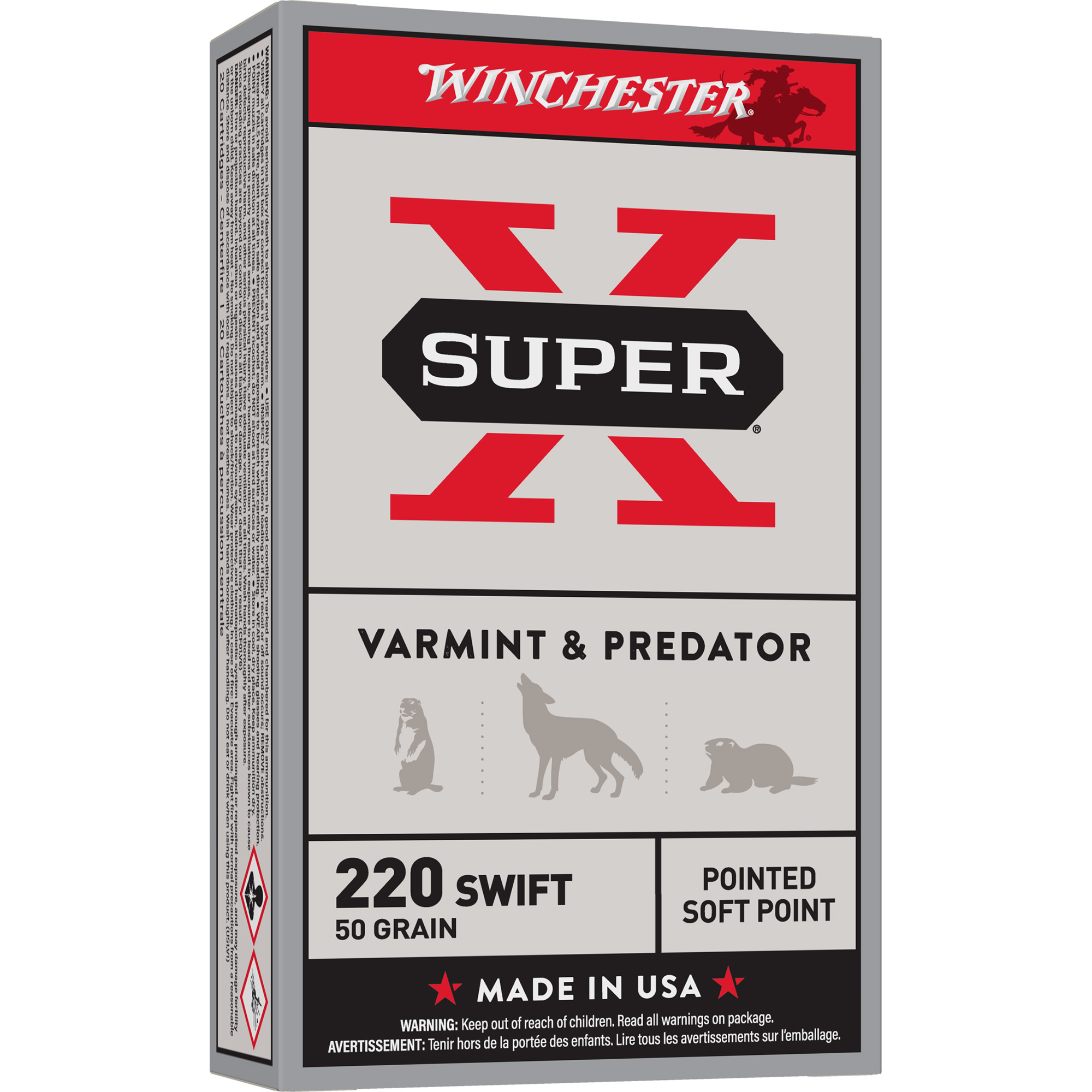 Winchester Sprx 220swft 50 Grain SP 20/200 bulk ammo product image