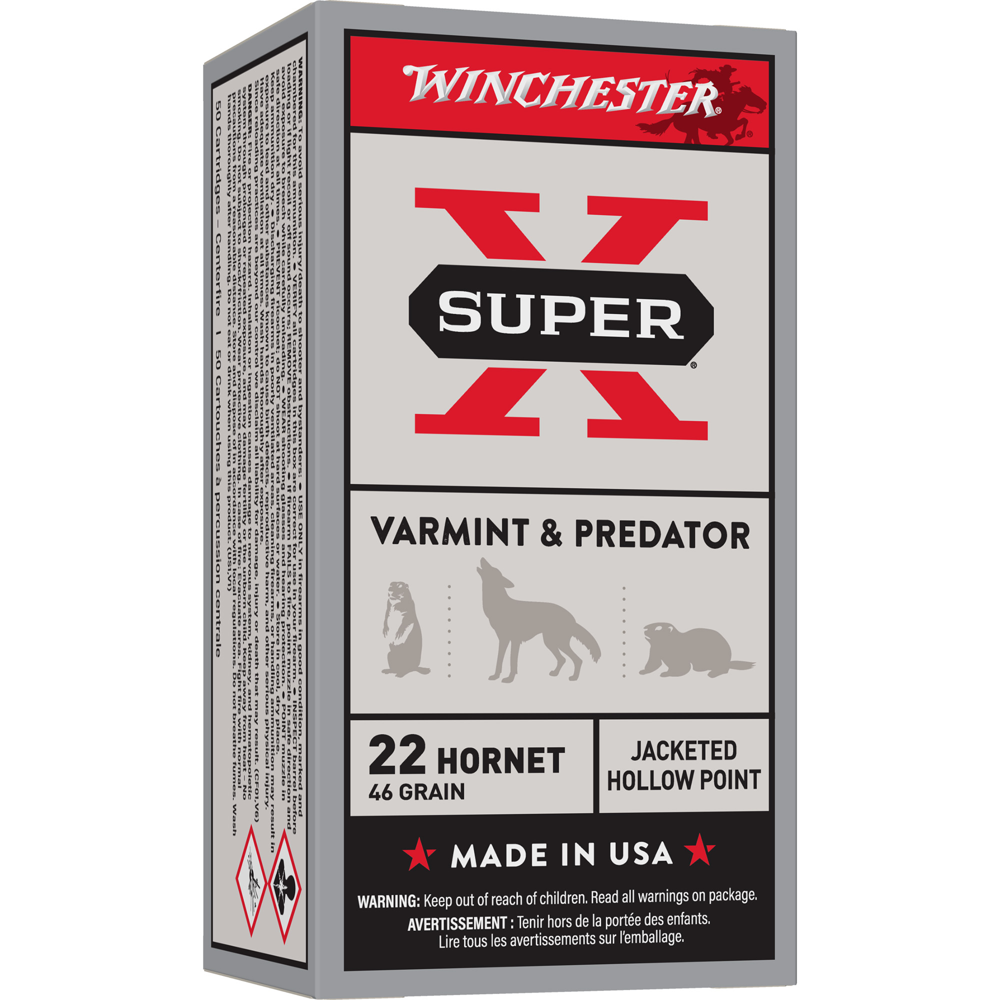 Winchester Sprx 22horn 46 Grain JHP 50/500 bulk ammo product image