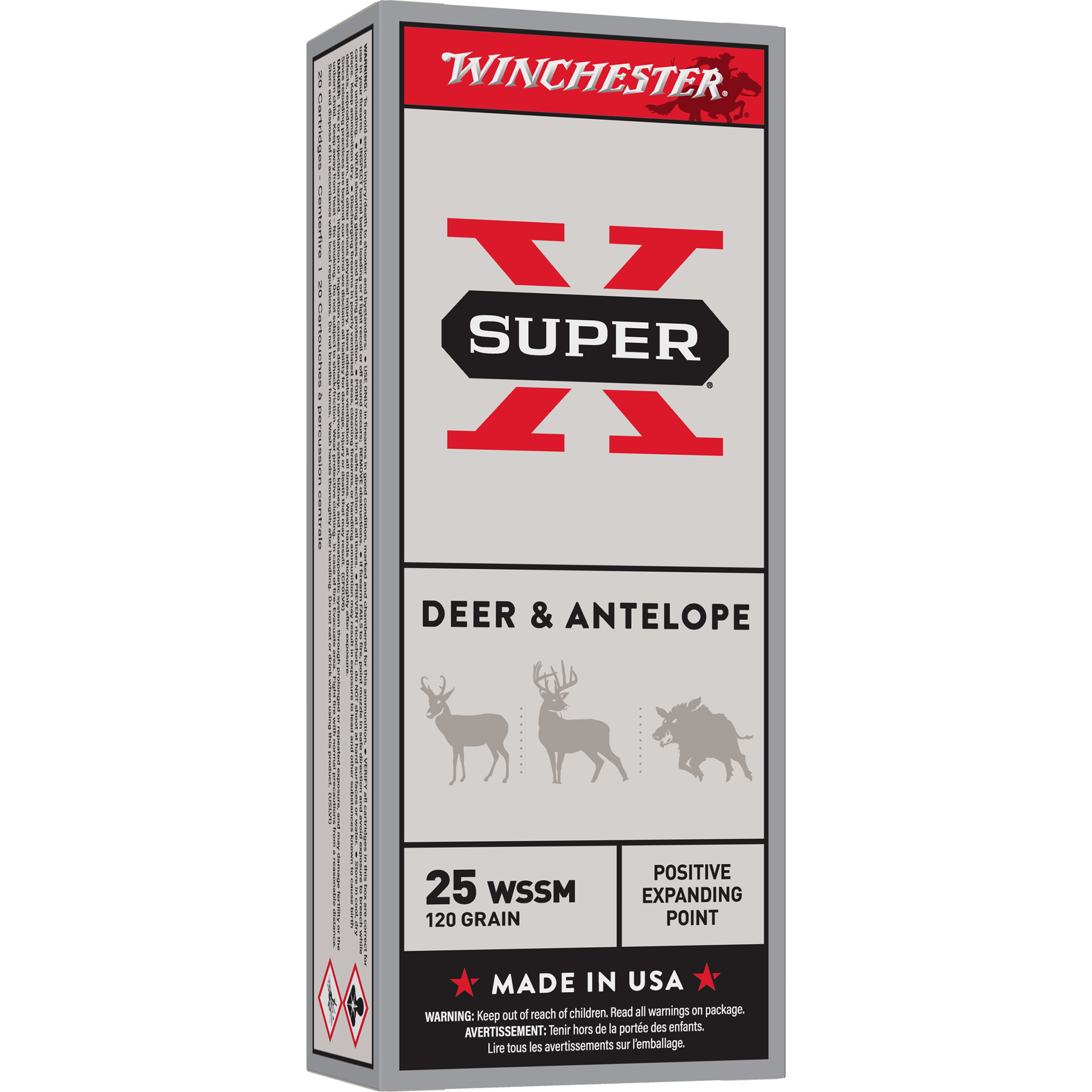 Winchester Sprx 25wssm 120 Grain Pep 20/200 bulk ammo product image
