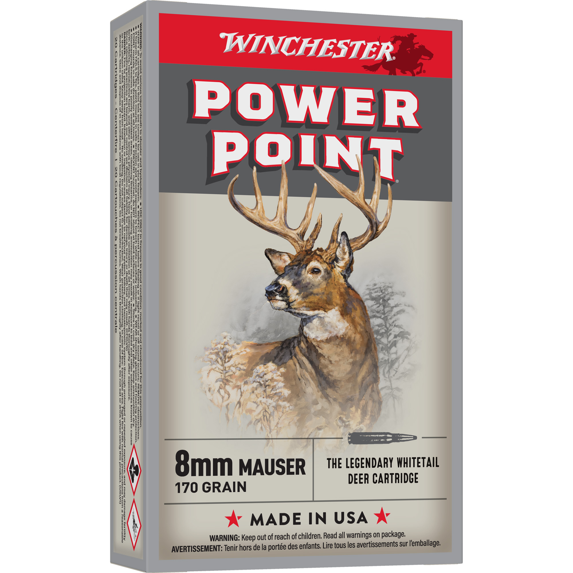 Winchester Sprx Pwr Pnt 8mm Mau 170 Grain 20/ bulk ammo product image