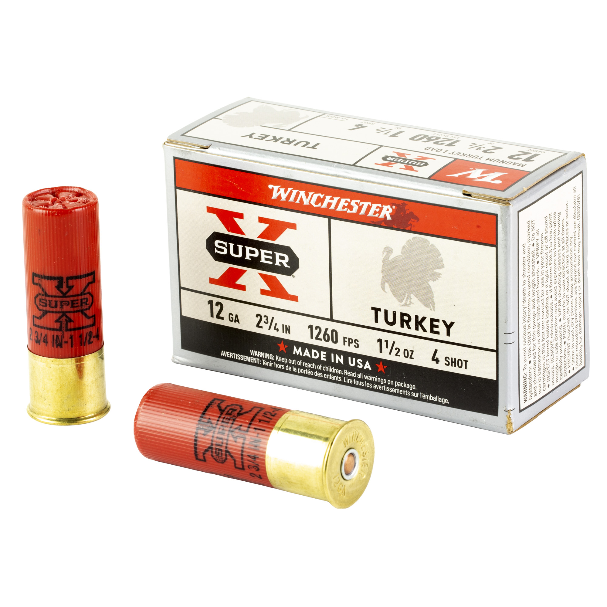 Winchester Sprx Trky 12 Gauge 2.75″ #4 10/100 bulk ammo product image