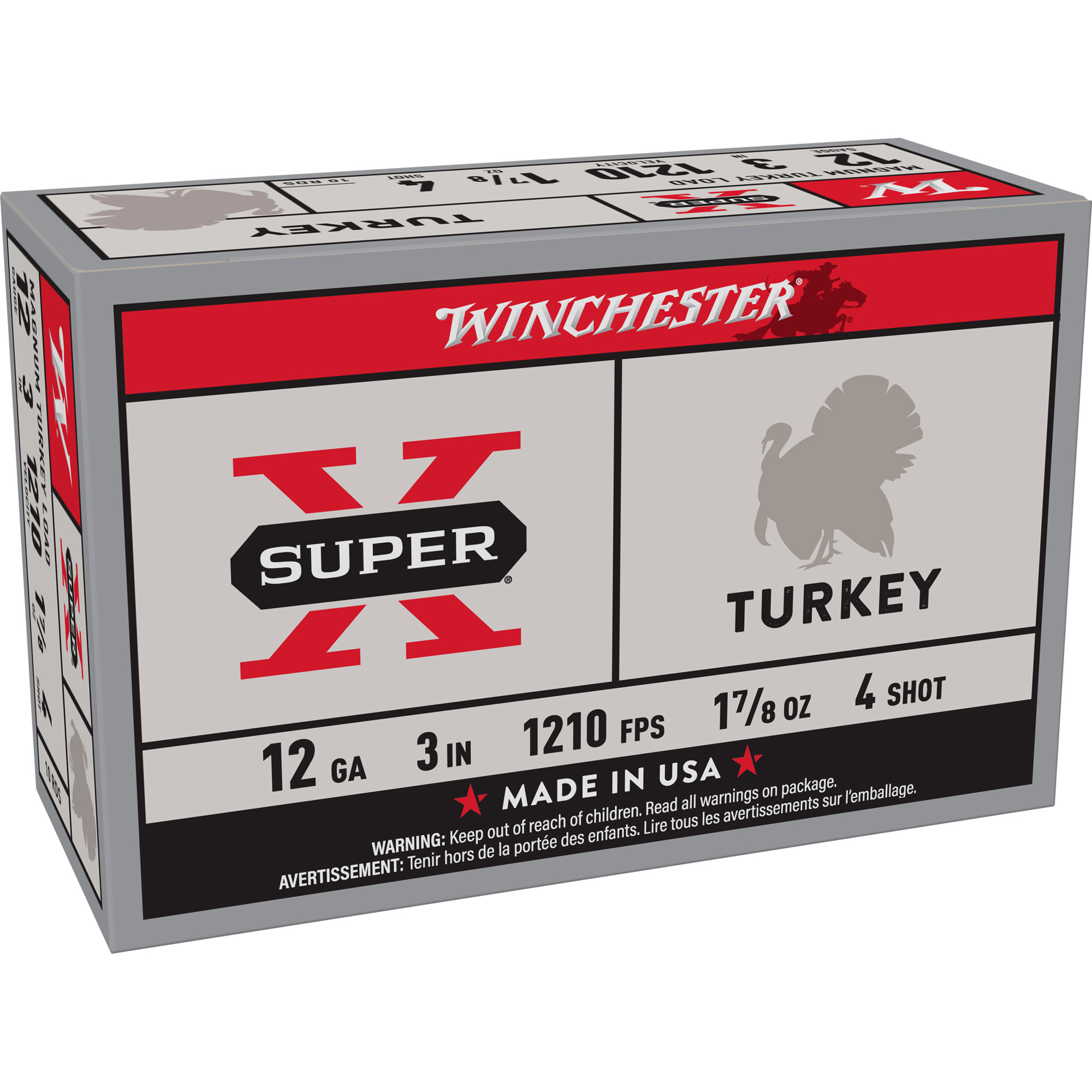 Winchester Sprx Trky 12 Gauge 3″ #4 10/100 bulk ammo product image