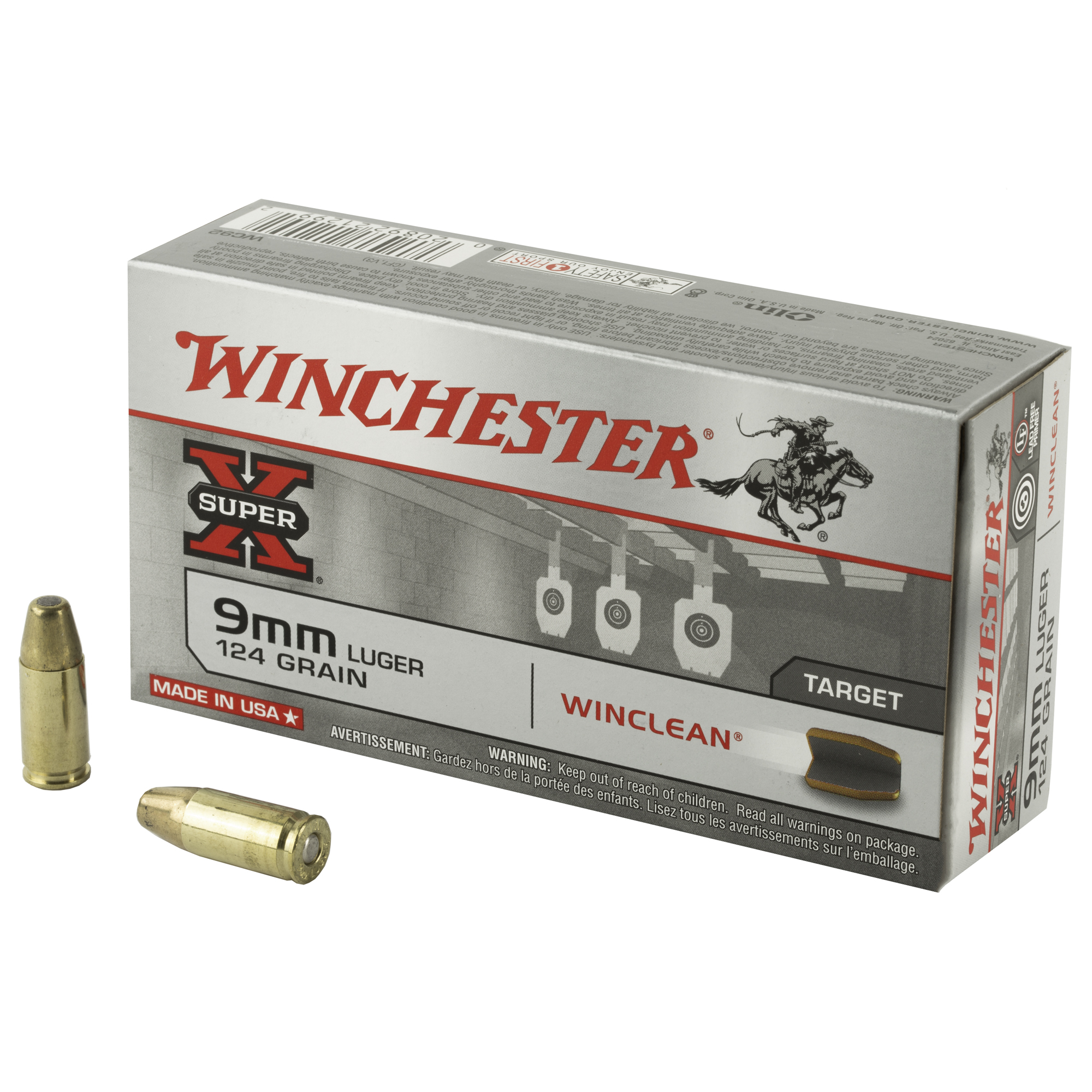 Winchester Sprx Winclean 9mm 124 Grain 50/500 bulk ammo product image