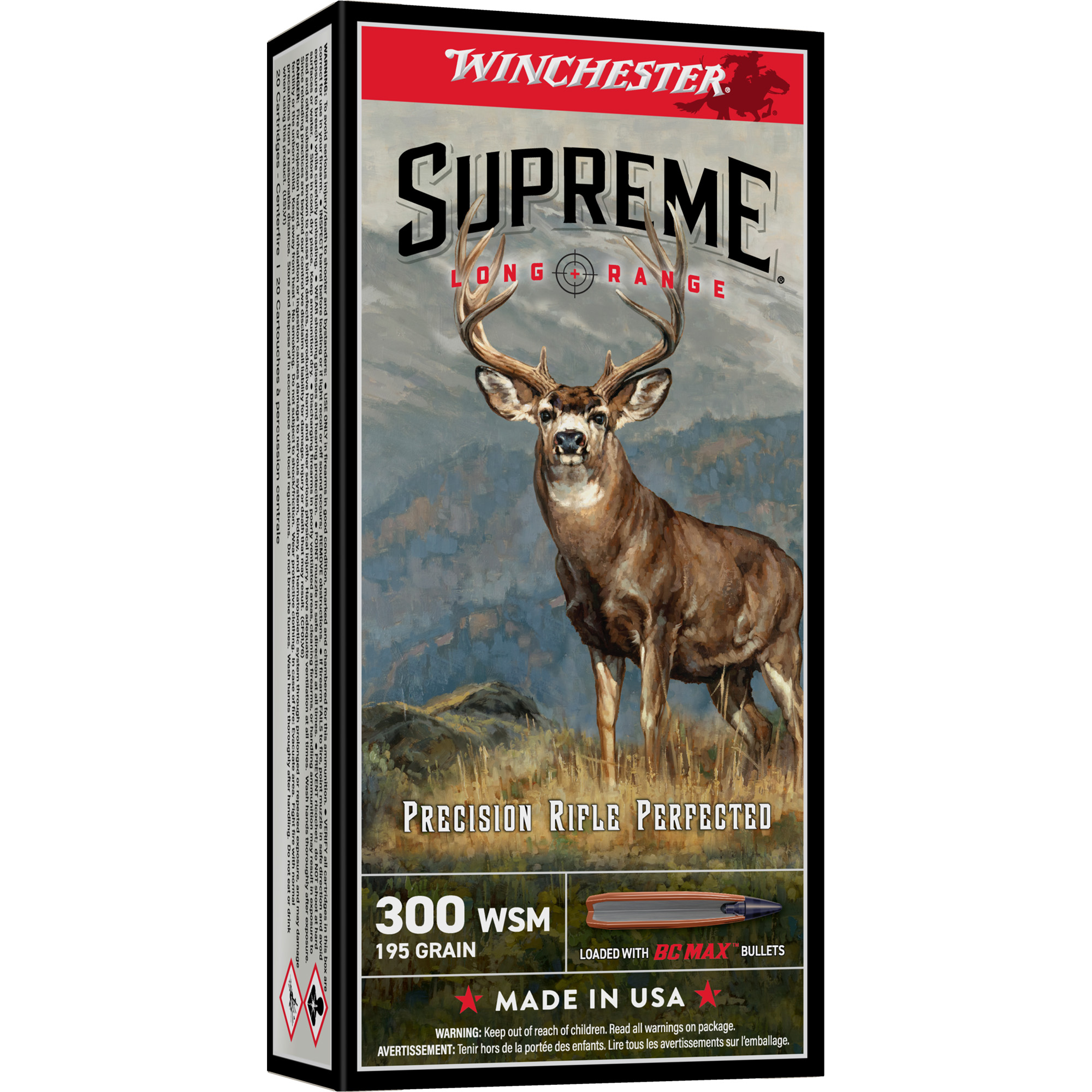 Winchester Sup LR 300wsm 195 Grain Bc Mx 20/200 bulk ammo product image