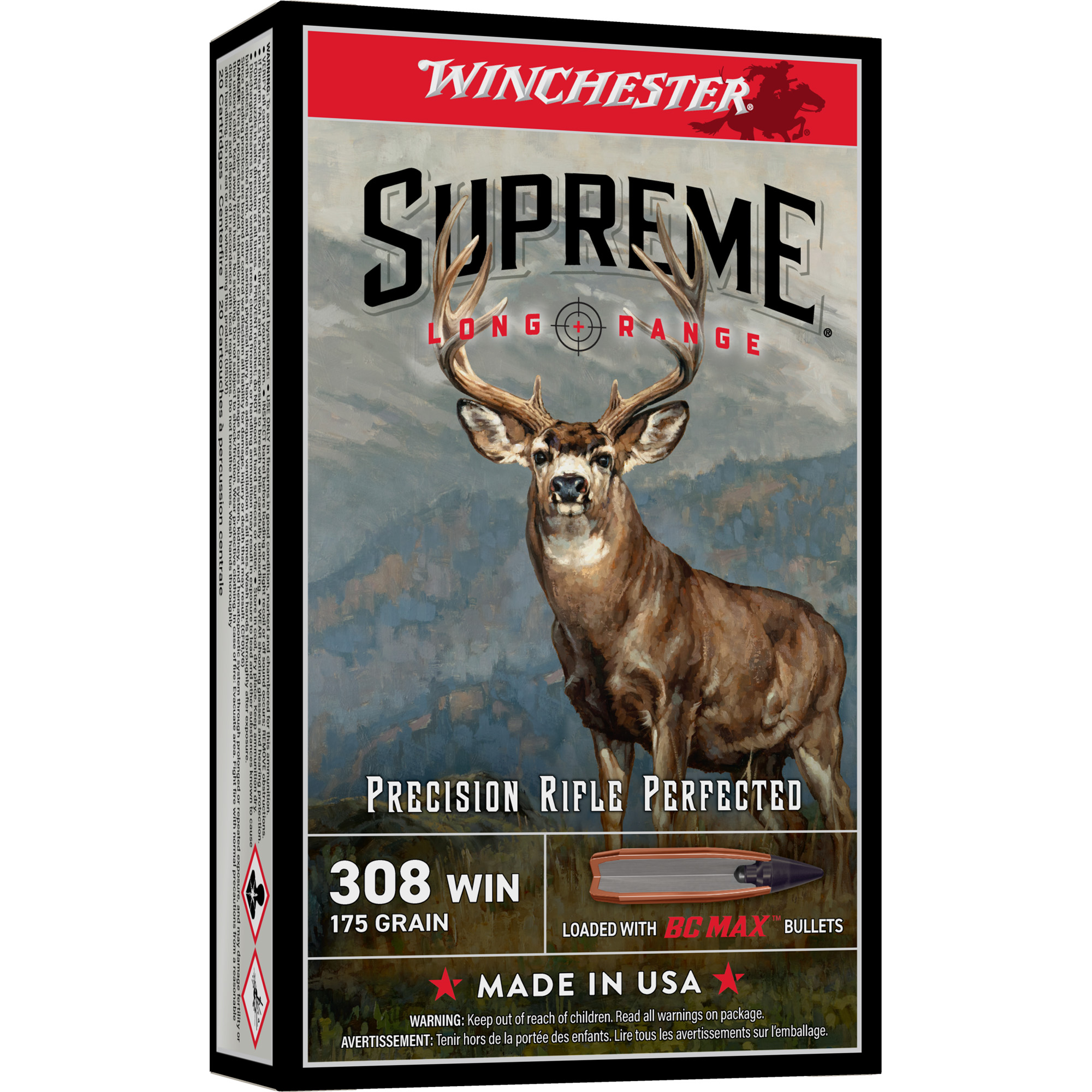 Winchester Sup LR 308win 175 Grain Bc Mx 20/200 bulk ammo product image