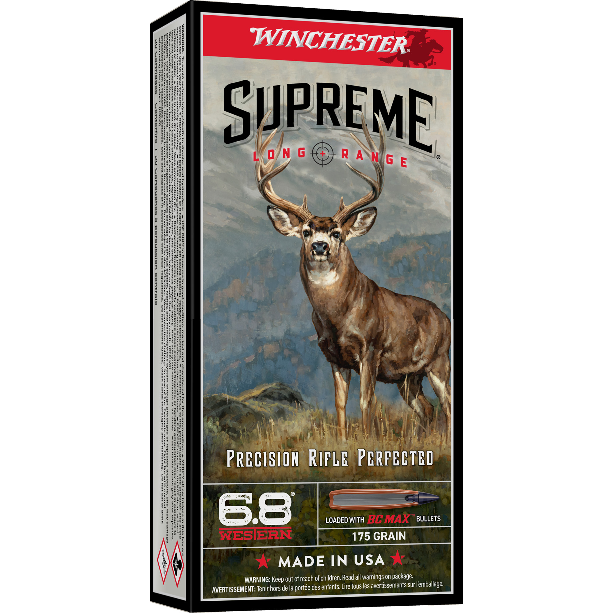 Winchester Sup LR 6.8 Western 170 Grain 20/200 bulk ammo product image