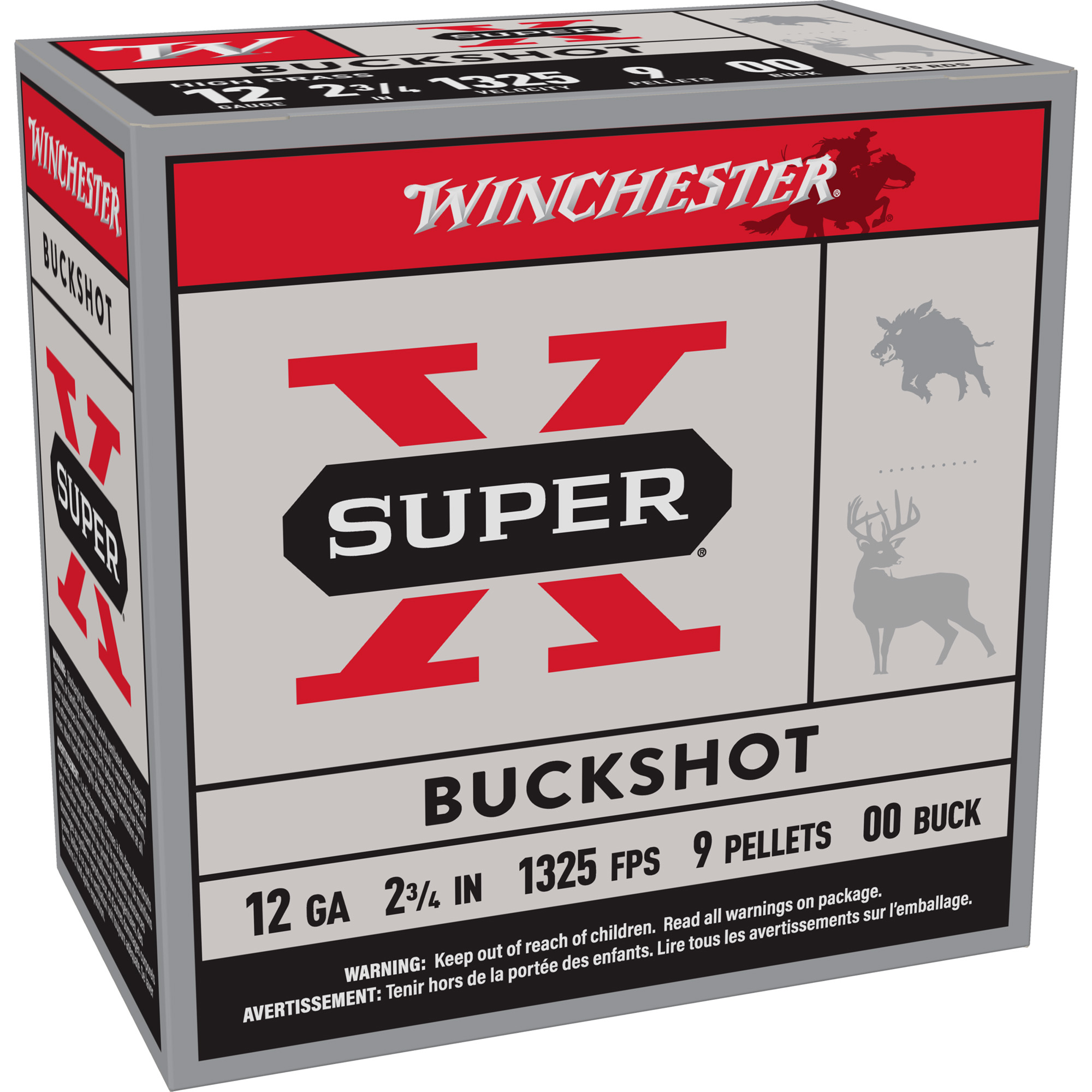 Winchester Super-X 12 Gauge 2.75″ 00buck 25/250 bulk ammo product image