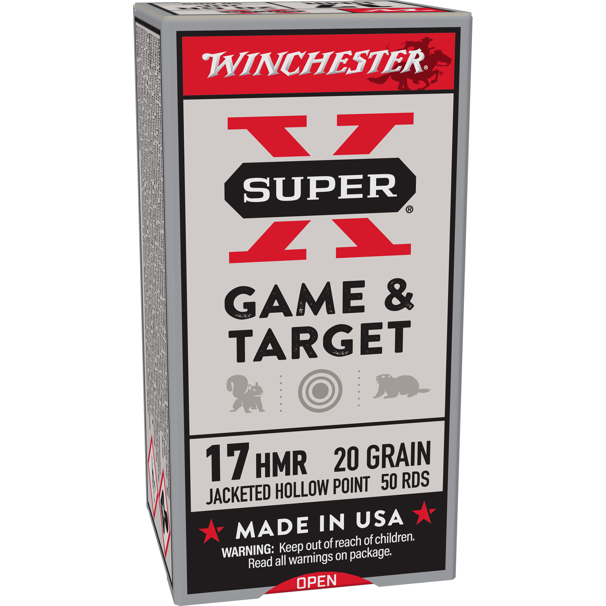 Winchester Super-X 17 HMR 20 Grain JHP 50/1000 bulk ammo product image