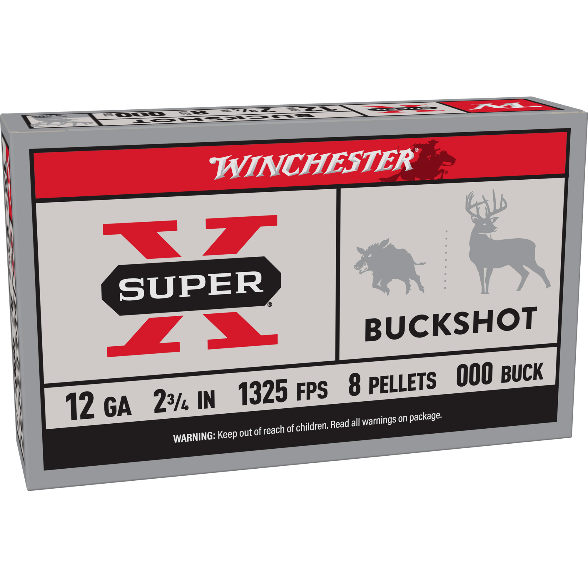 Winchester Superx 12 Gauge 2.75″ 00bk 9 Pellets 5/250 bulk ammo product image