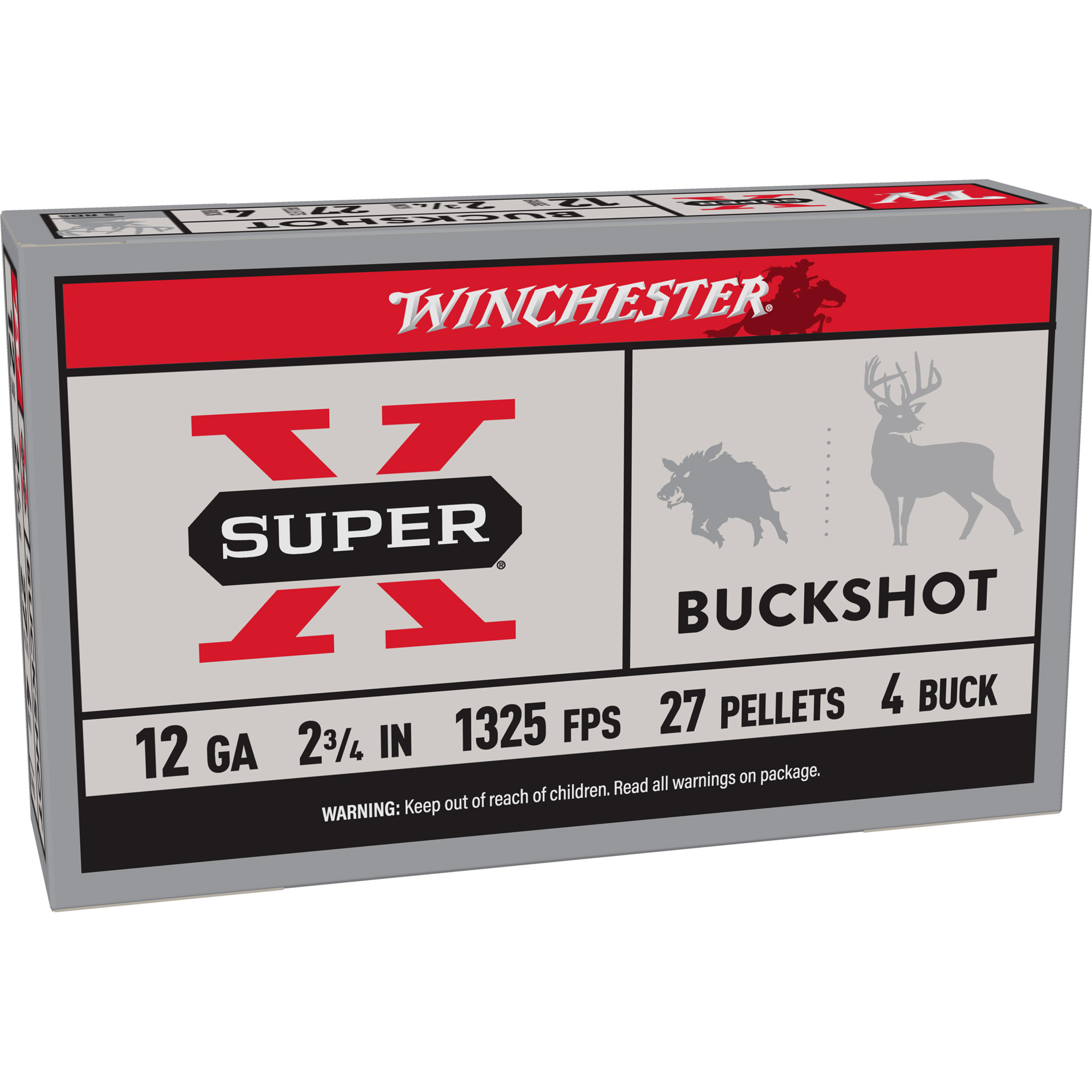 Winchester Superx 12 Gauge 2.75″ #4bk 27pl 5/250 bulk ammo product image