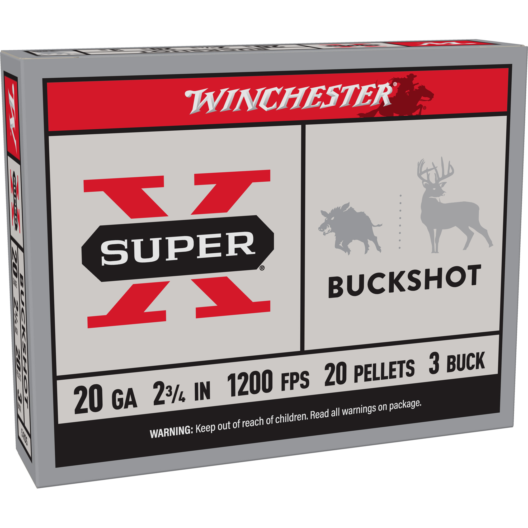 Winchester Superx 20 Gauge 2.75″ #3bk 20pl 5/250 bulk ammo product image