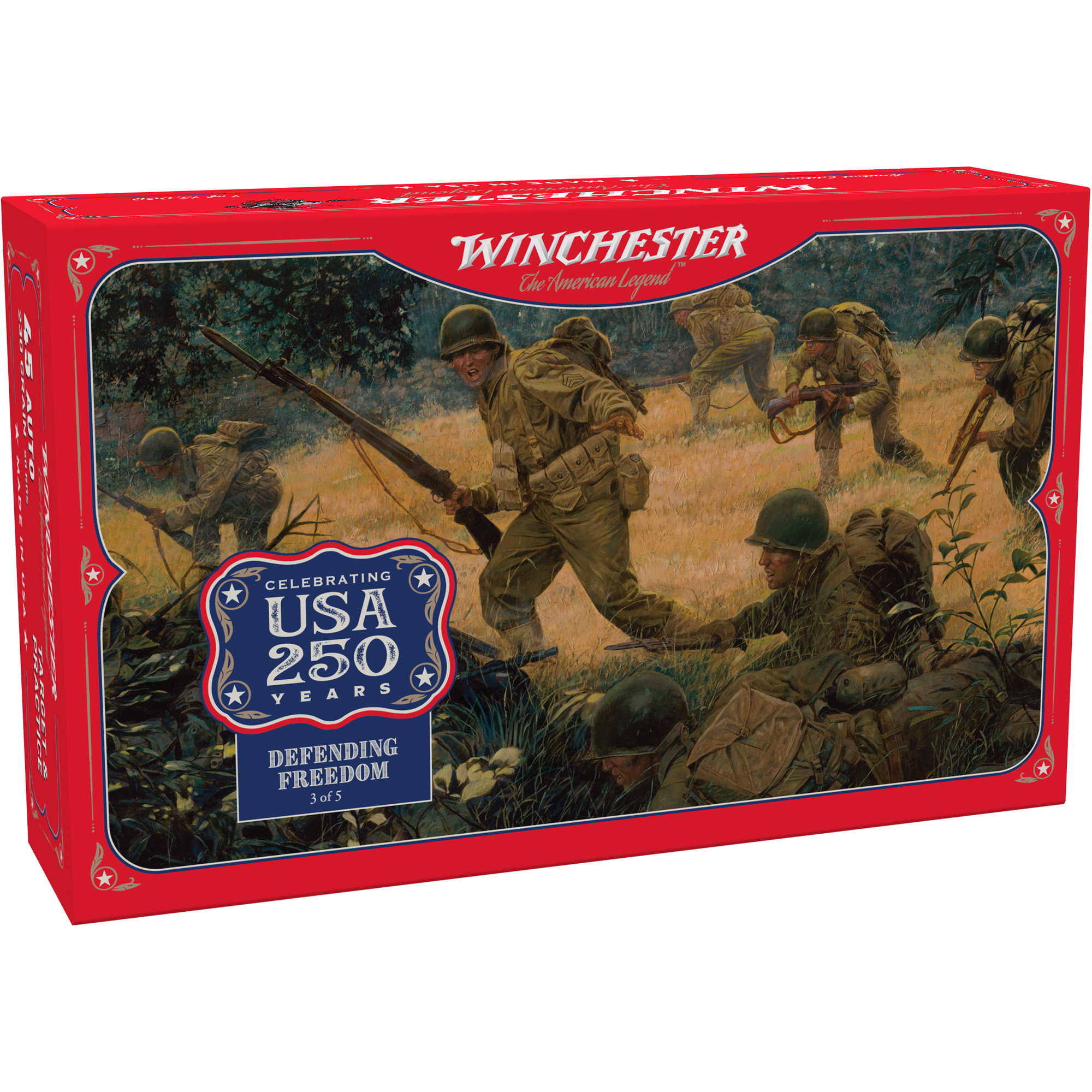 Winchester Usa 250th 45 ACP 230 Grain FMJ 50/300 bulk ammo product image