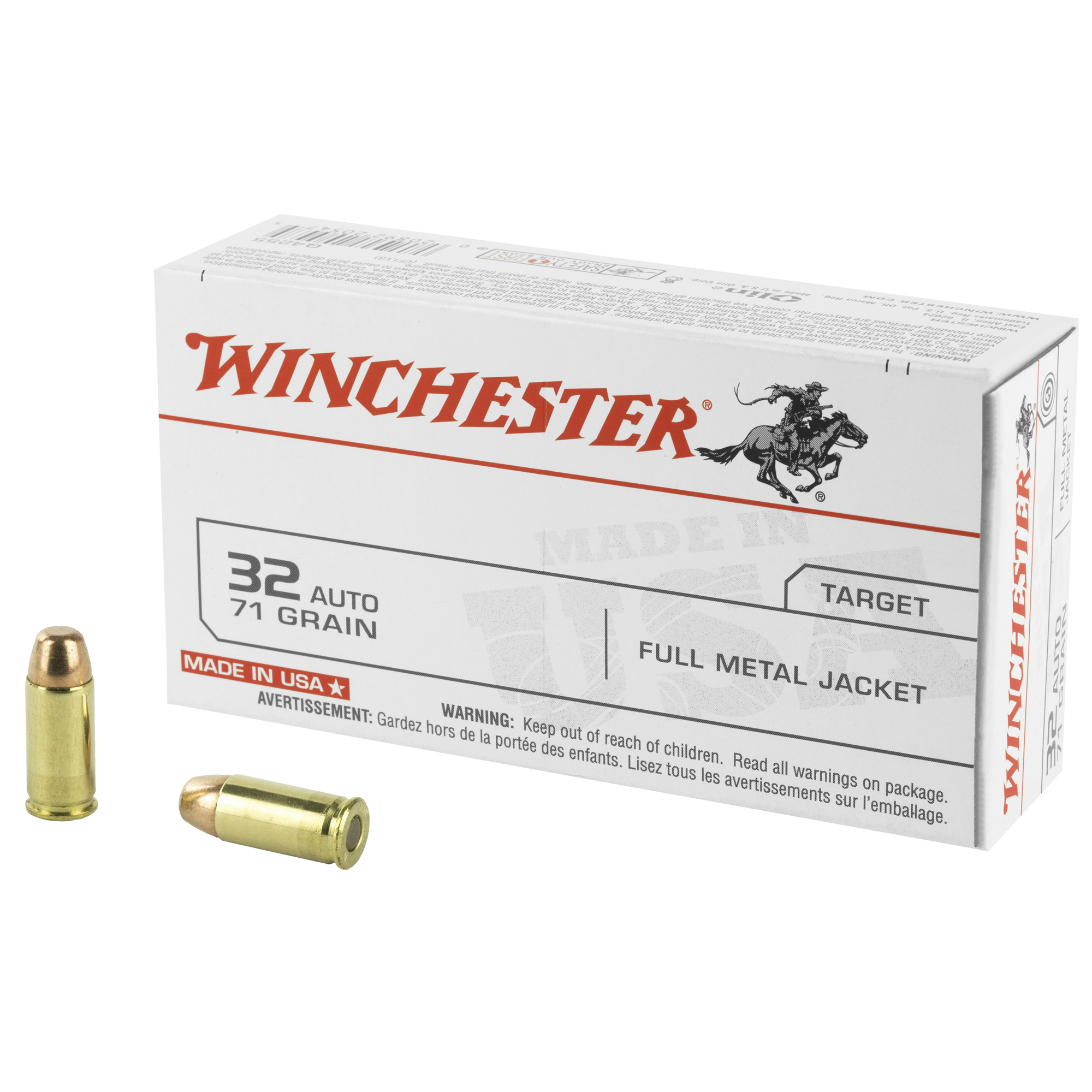 Winchester Usa 32acp 71 Grain FMJ 50/500 bulk ammo product image