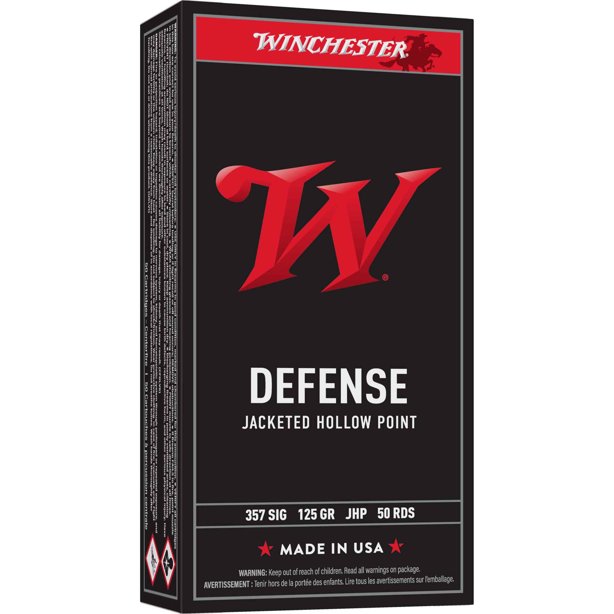 Winchester Usa 357sig 125 Grain JHP 50/500 bulk ammo product image