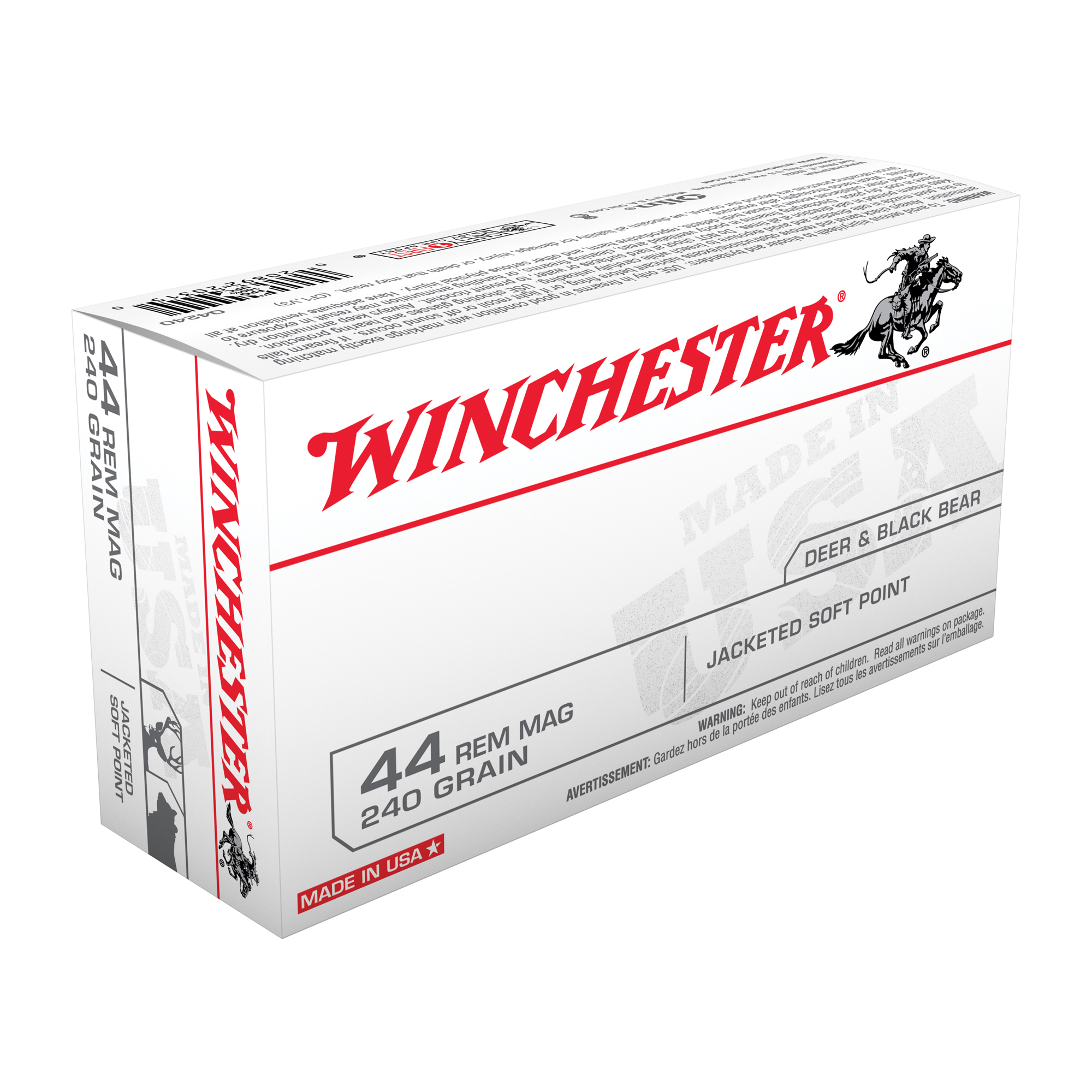 Winchester Usa 44mag 240 Grain JSP 50/500 bulk ammo product image