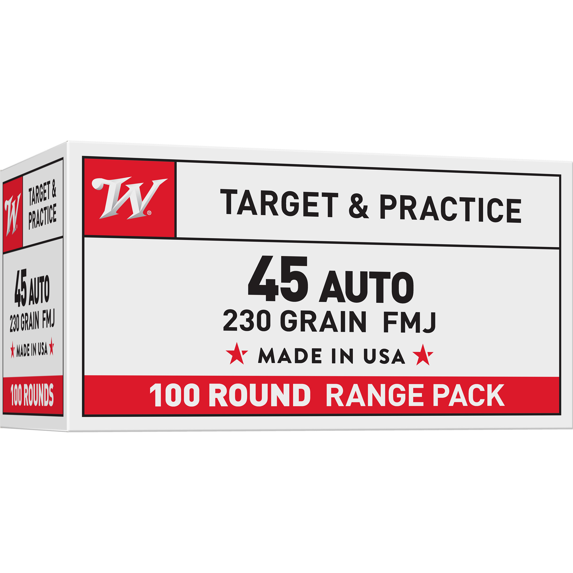 Winchester Usa 45 ACP 230 Grain FMJ 100/500 bulk ammo product image