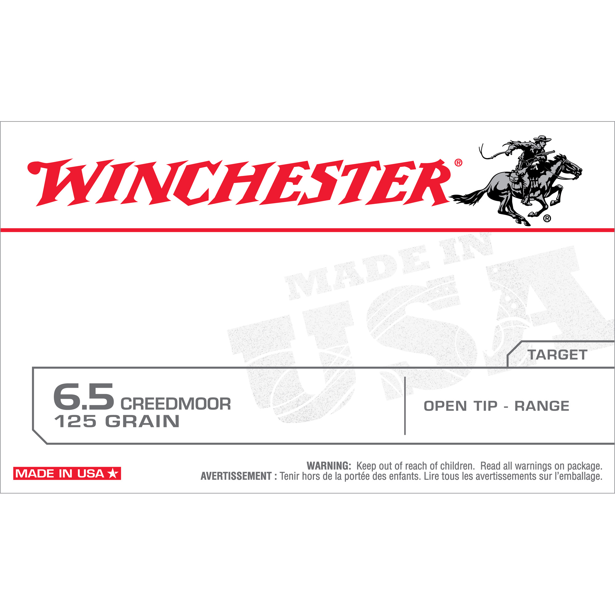 Winchester Usa 6.5 Creedmoor 125 Grain JHP 20/200 bulk ammo product image