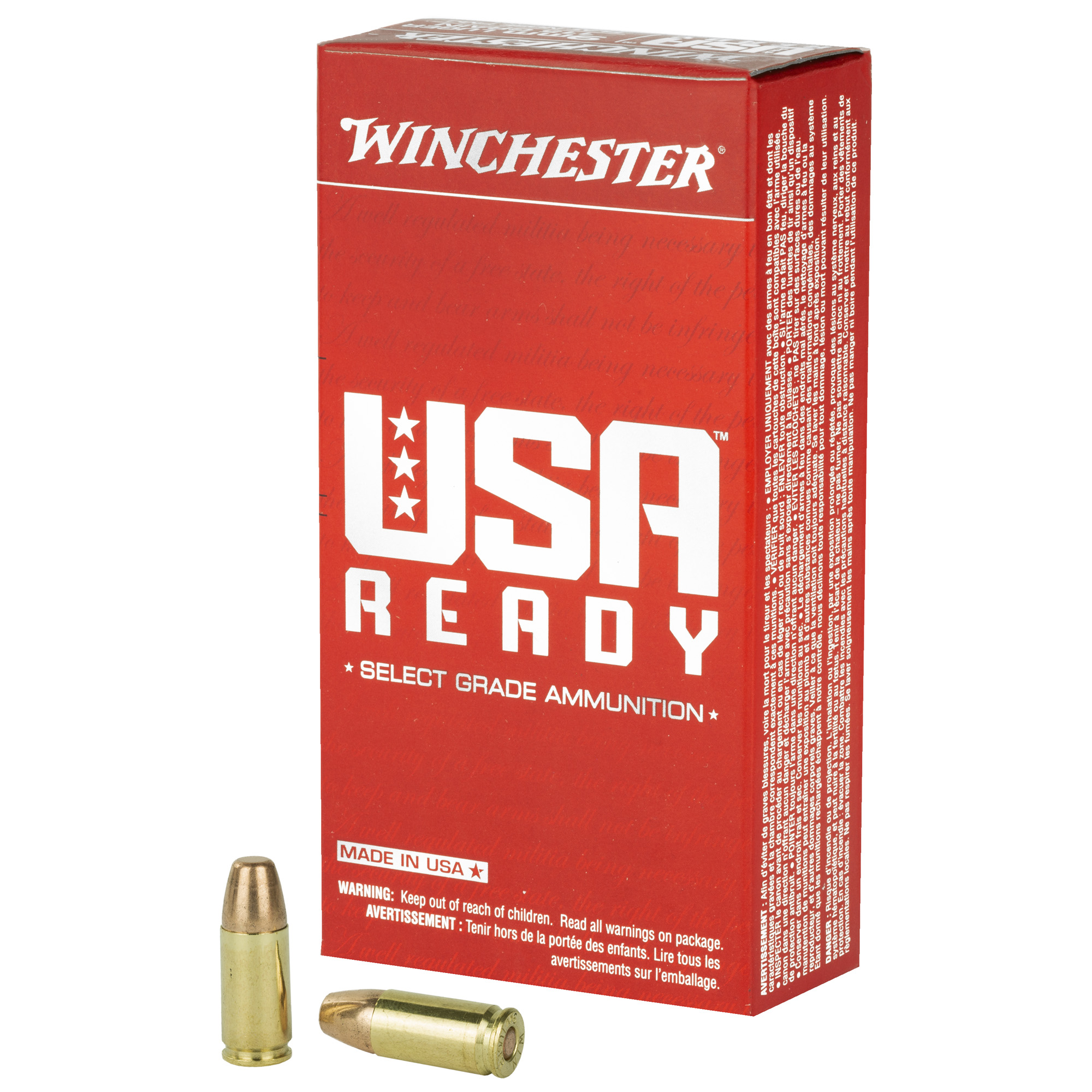 Winchester Usa Rdy 9mm 115 Grain FMJ 50/500 bulk ammo product image