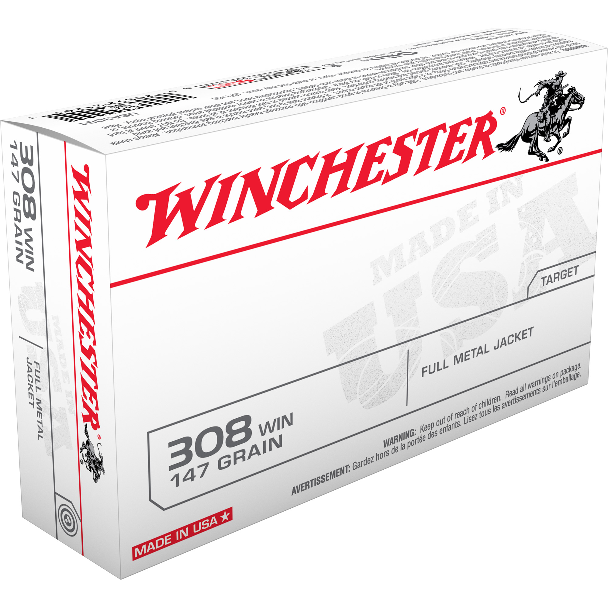 Winchester Usa Trgt 308win 147 Grain FMJ 20/200 bulk ammo product image