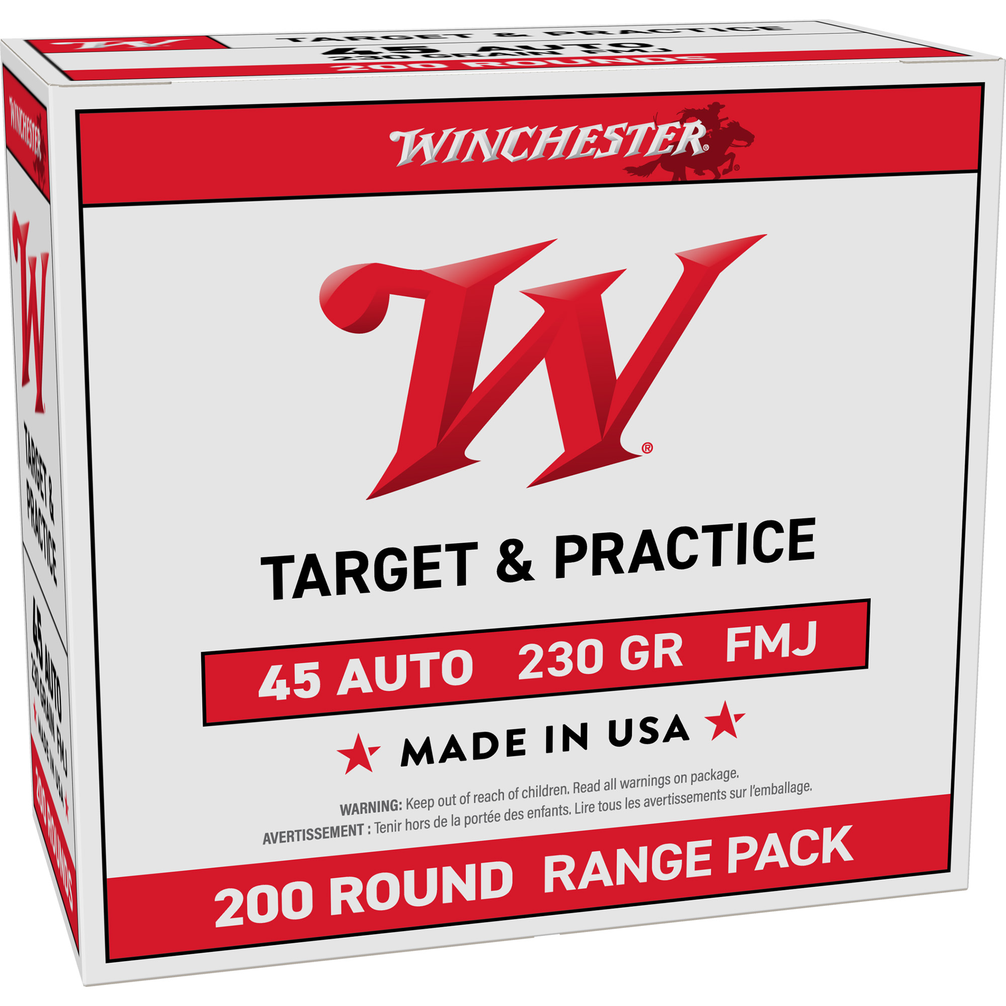 Winchester Usa Trgt 45 ACP 230 Grain FMJ 200/600 bulk ammo product image