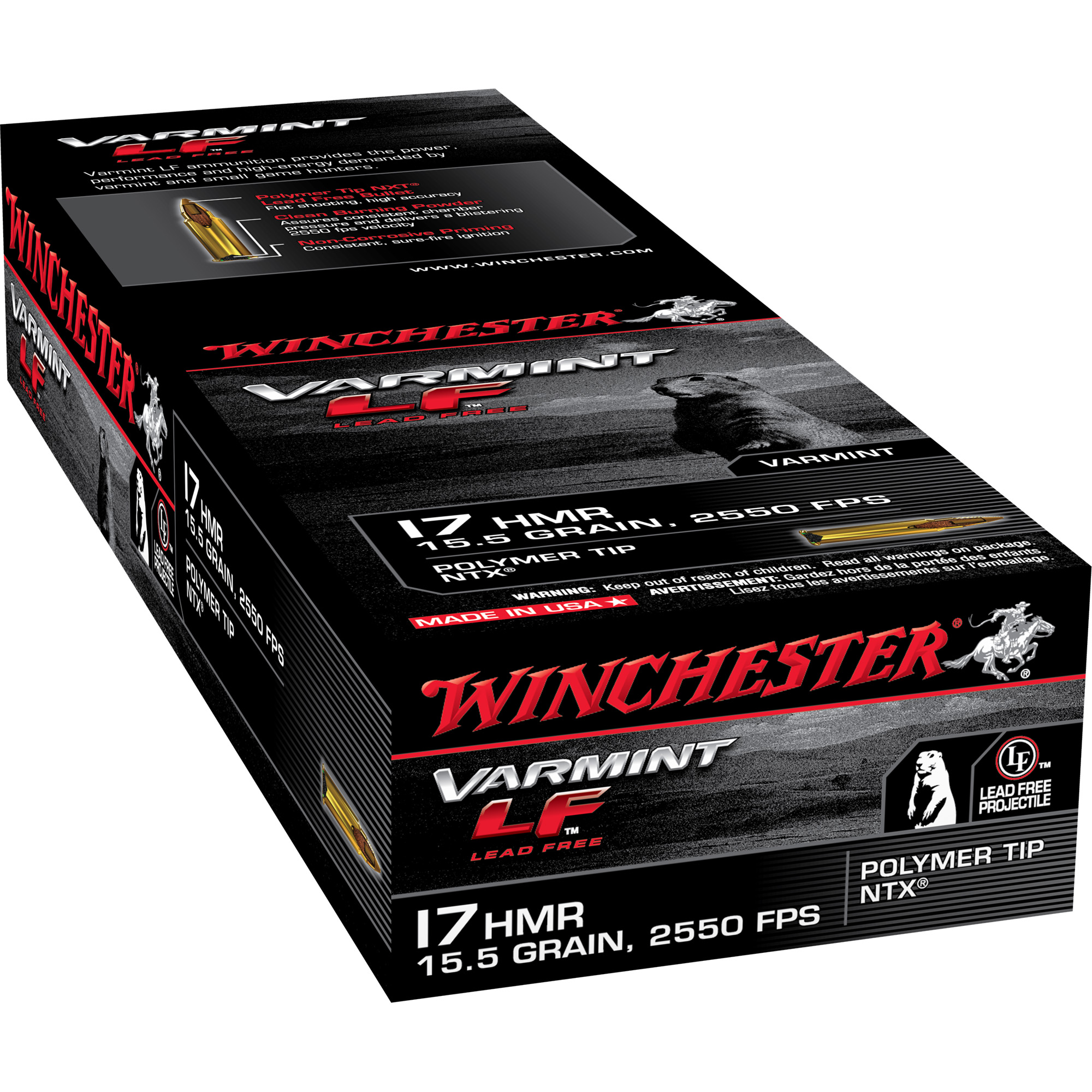 Winchester Varmint LF 17 HMR 15.5 Grain NTX 50/ bulk ammo product image